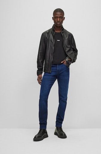 BOSS ORANGE Regular-fit-Jeans »Taber BC P«, mit Leder-Badge