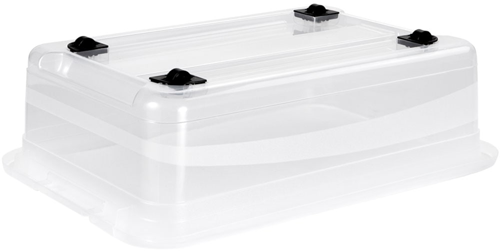 keeeper Aufbewahrungsbox »Konrad, Box mit Rollen, 4er Set, 28 L, 59,5 x 39,5 x 18 cm« durch Clips verschließbar, Griffe und Rollen am Boden