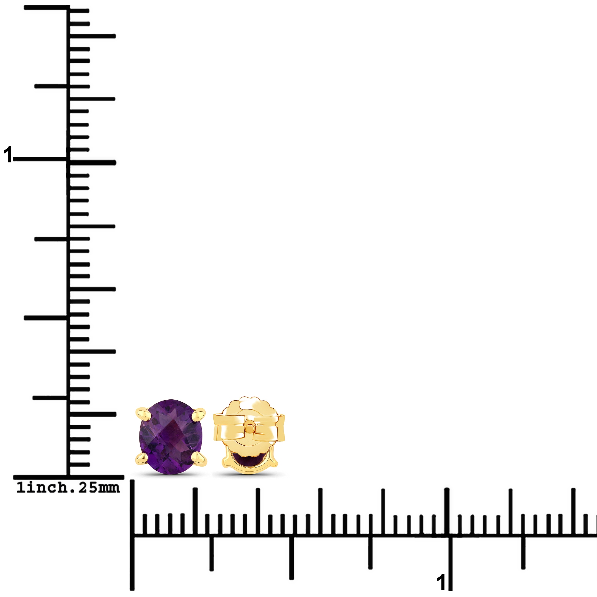 Vira Jewels Paar Ohrstecker »925-Sterling Silber vergoldet Glänzend Amethyst violett«