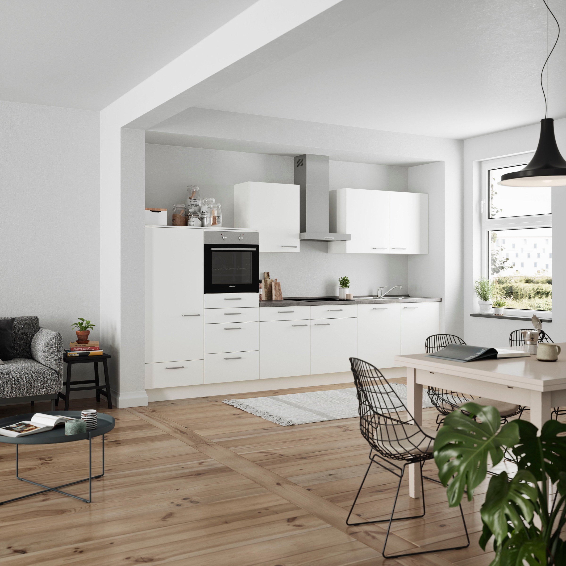 nobilia® Küchenzeile »"Touch I"«, vormontiert, Ausrichtung wählbar, Breite 360 cm, wahlw. mit E-Geräten