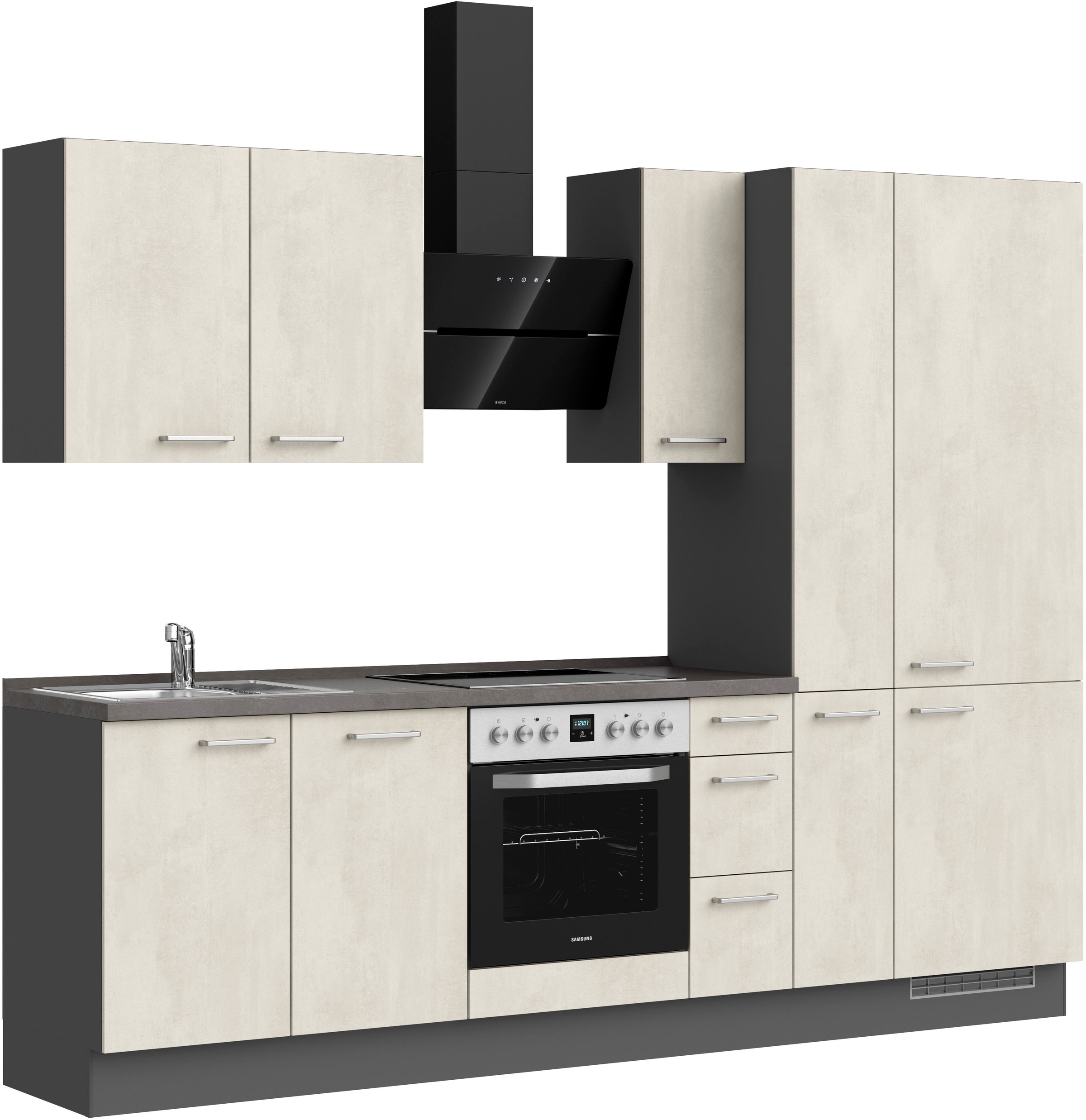 nobilia® Küchenzeile »"Riva II"«, vormontiert, Ausrichtung wählbar, Breite 270 cm, wahlw. mit E-Geräten