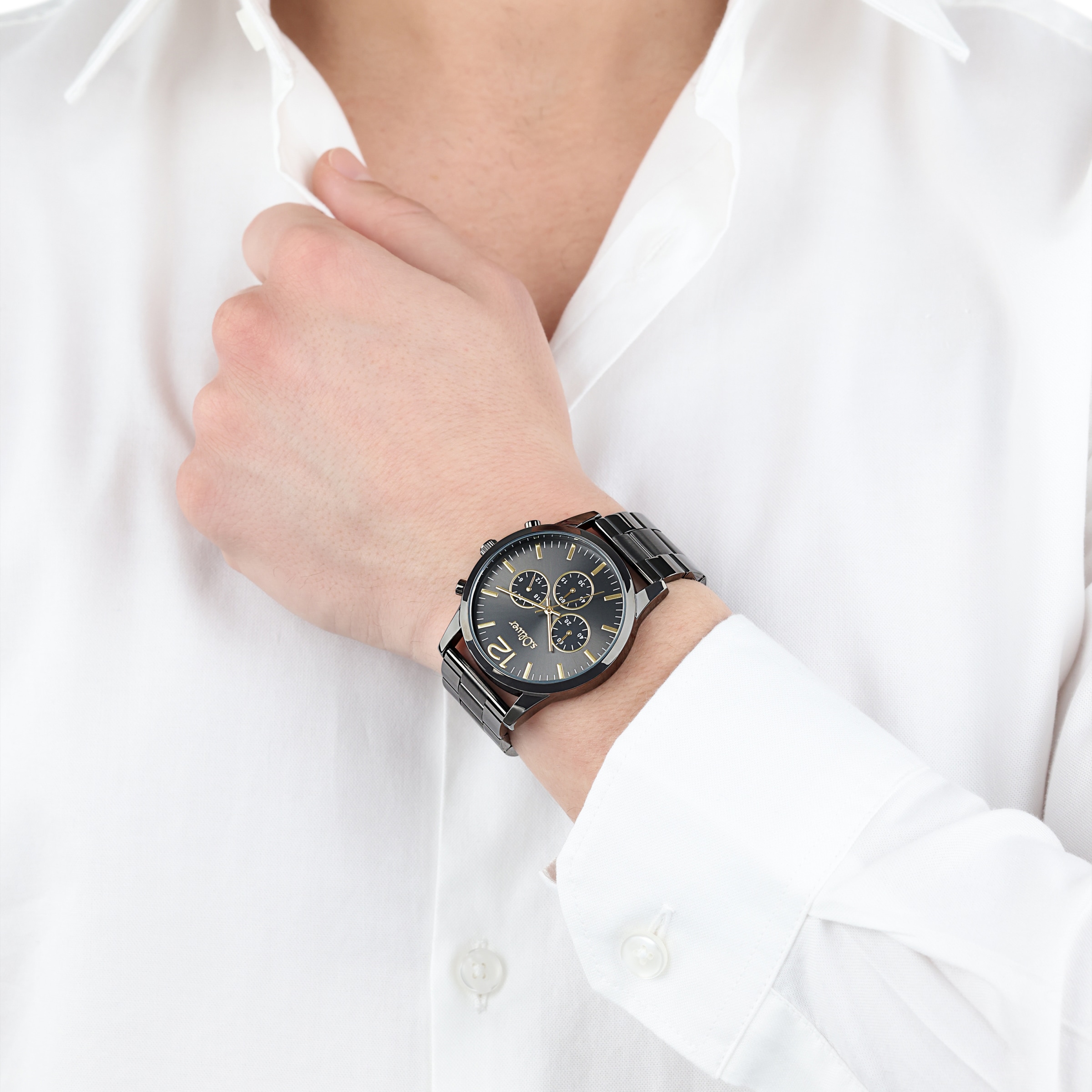 s.Oliver Chronograph, Armbanduhr, Quarzuhr, Herrenuhr, Stoppfunktion, 12/24-Stunden-Anzeige