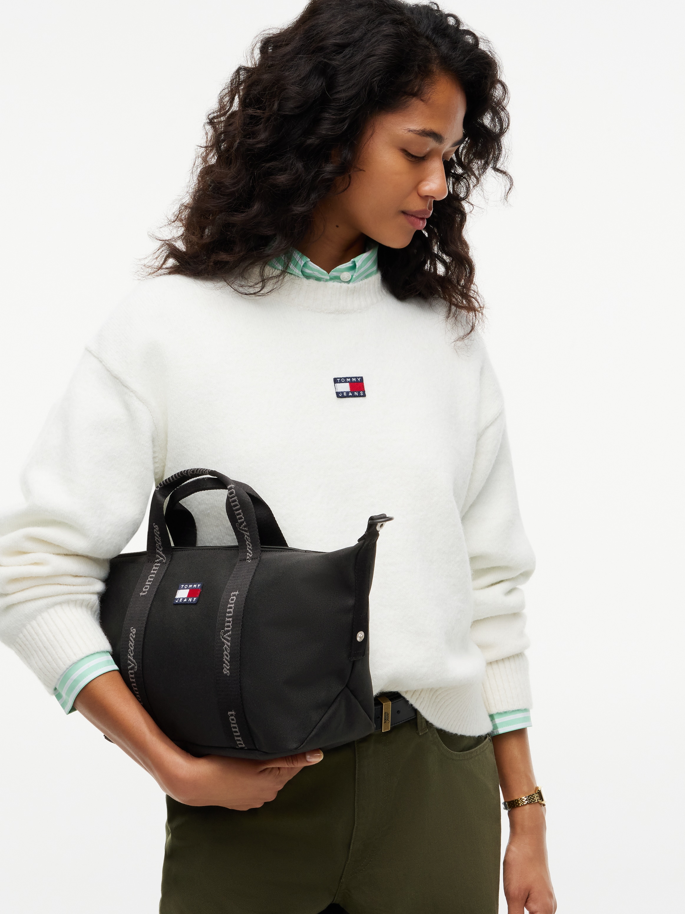 Tommy Jeans Handtasche »TJW ESS DAILY MINI TOTE« Damen Umhängetasche, Logoschriftzug an den Tragegriffen