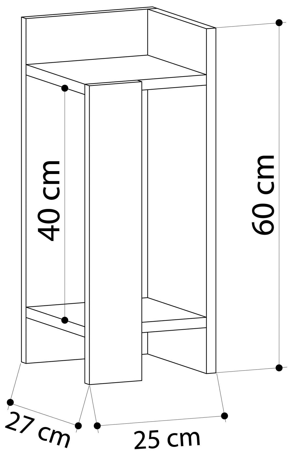 Decortie Nachttisch »ELOS NACHTTISCH RECHTS MODUL«, (Packung, 1 St.), Leichte Montage, Lagerung, Platzsparend