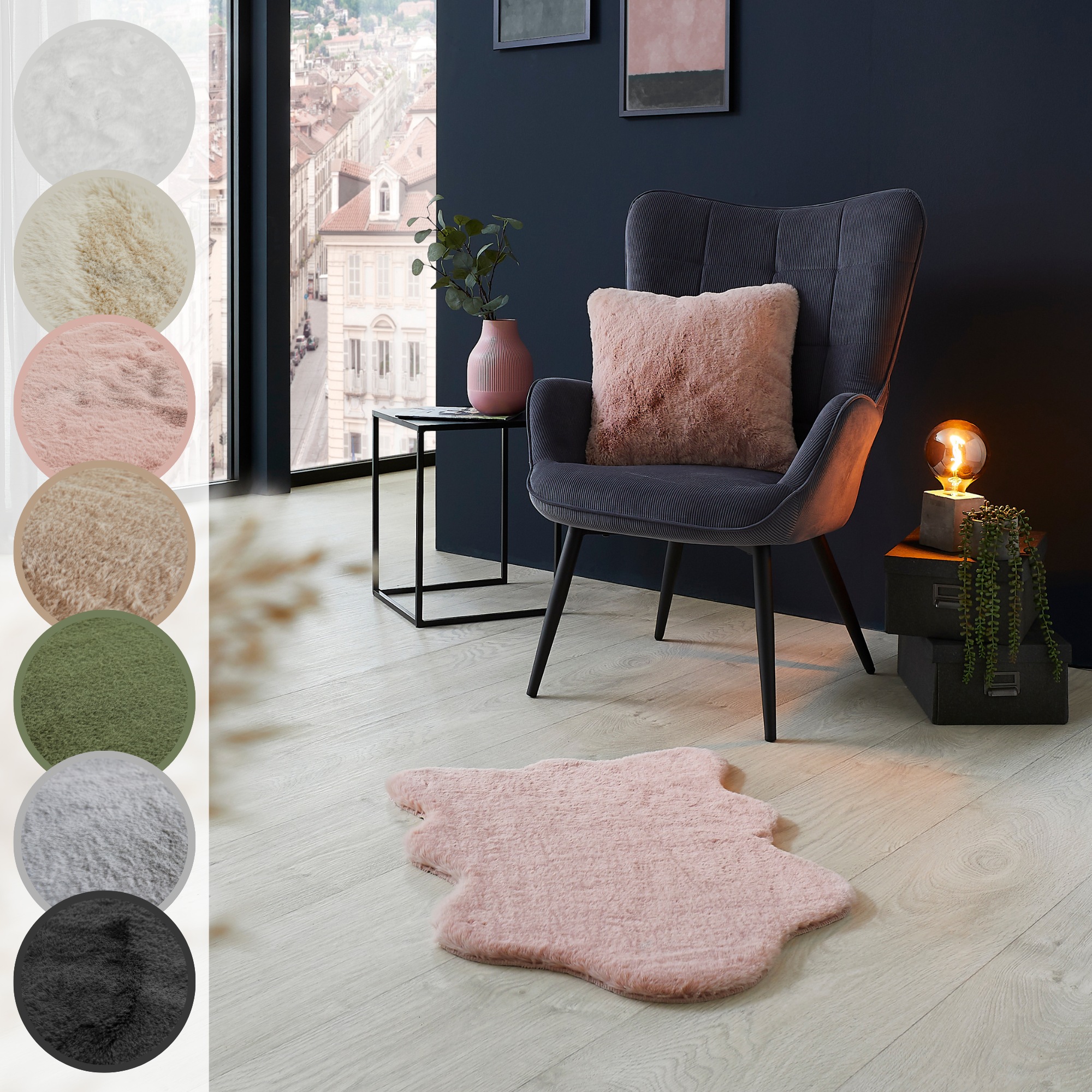LUXOR living Fellteppich »Novara«, fellförmig, 30 mm Höhe, Kunstfell, weich günstig online kaufen