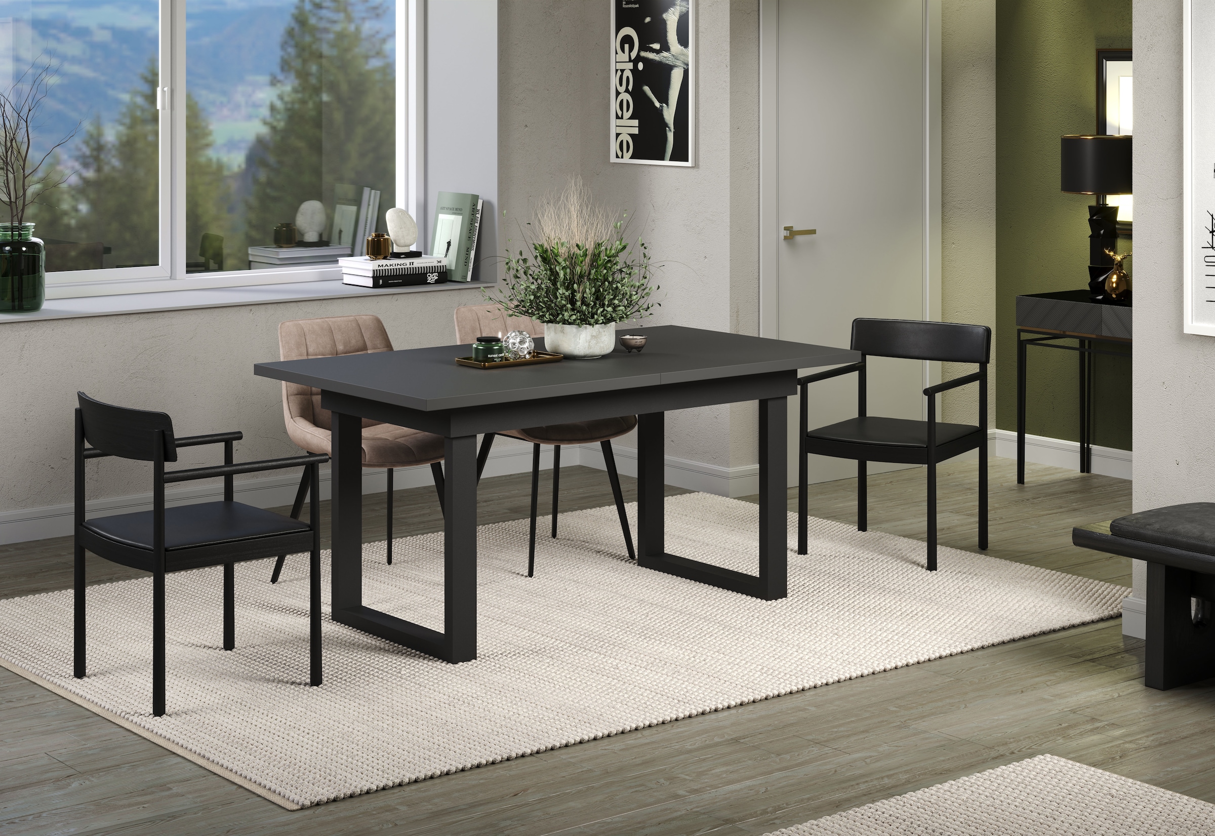 INOSIGN Esstisch »Valencia« 1 Stk. tlg. Synchroauszug; Metallkufen, ausziehbar auf 200 cm