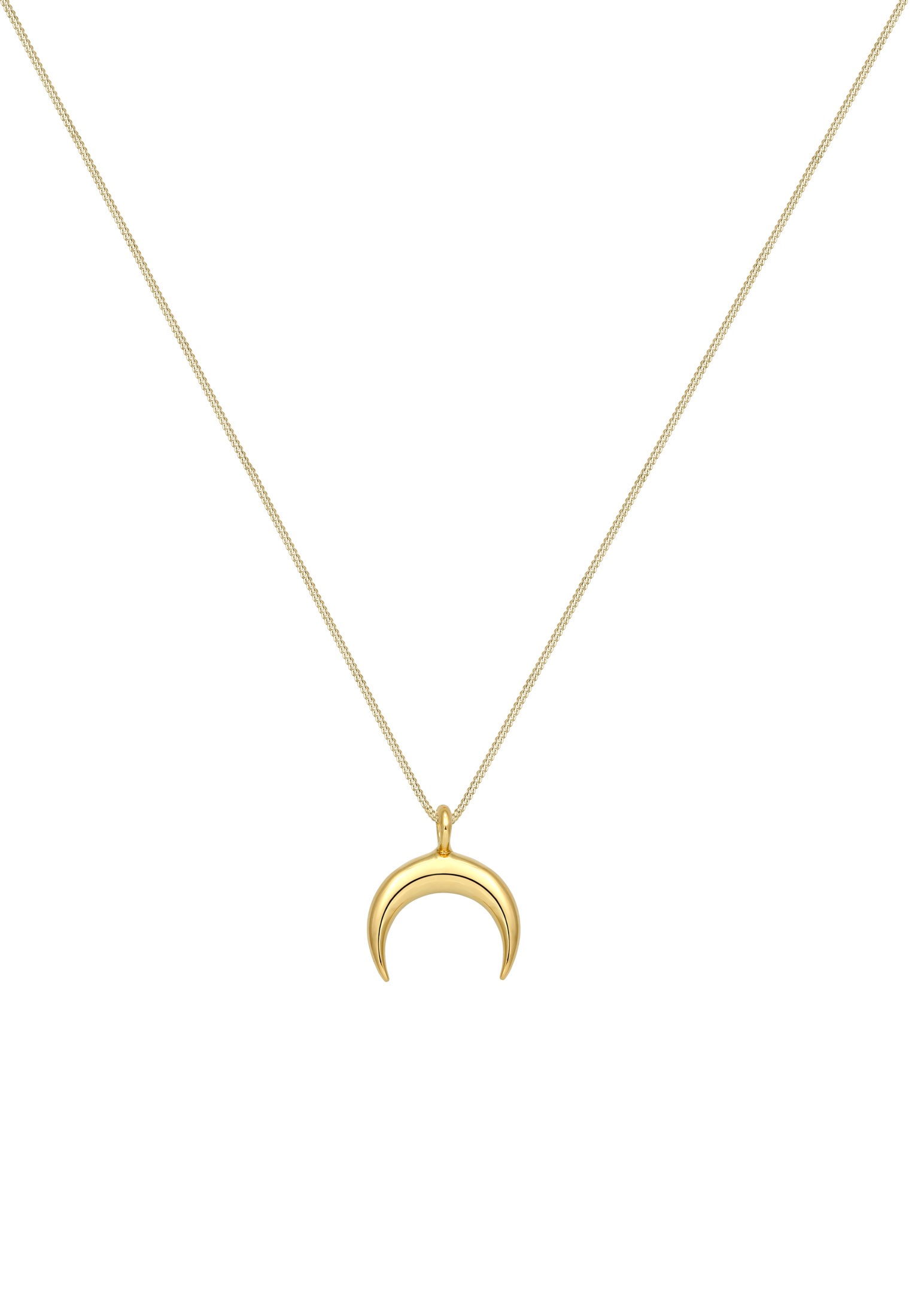 Elli Premium Kette mit Anhänger »Halbmond 375 Gelbgold«