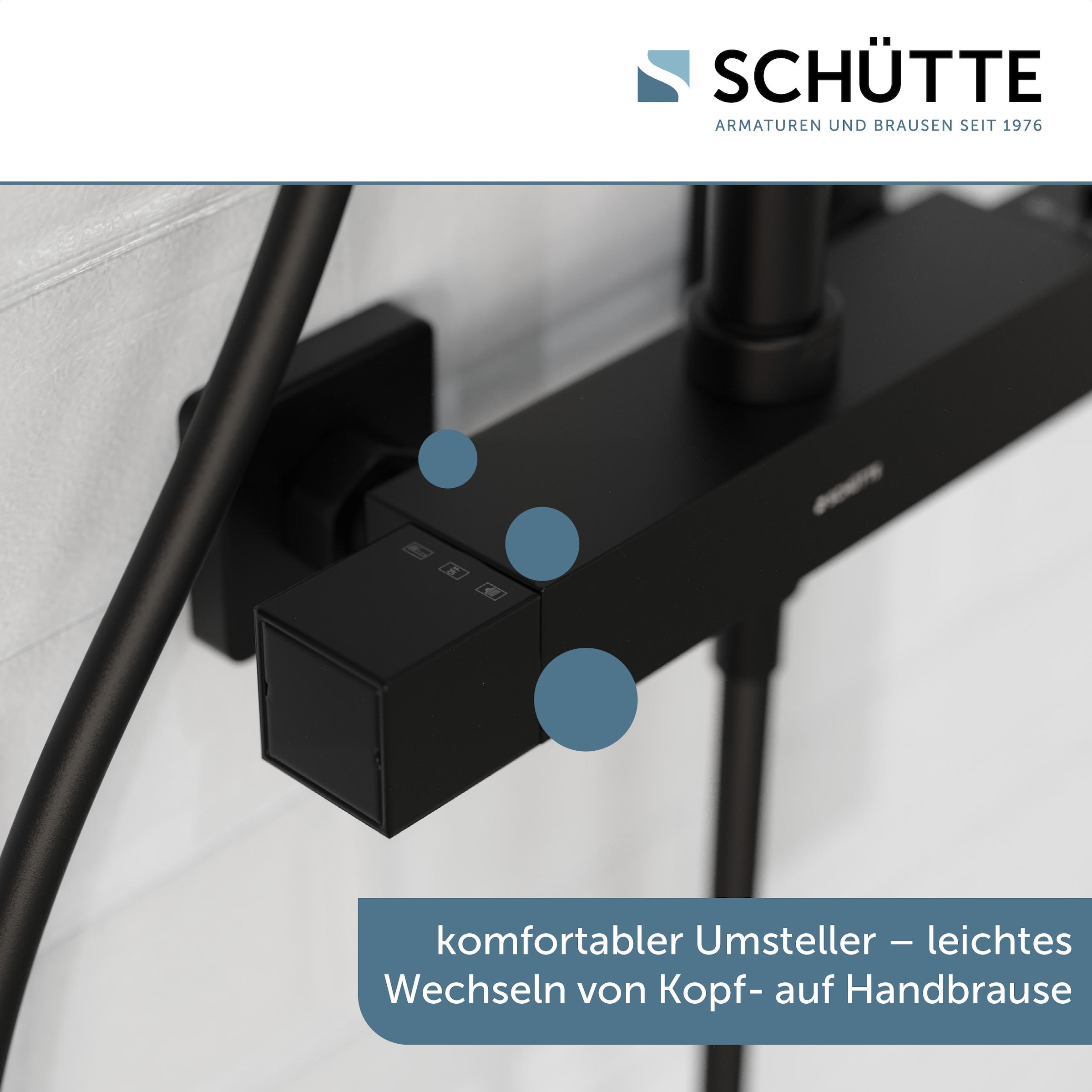 Schütte Duschbrause »TRENTO«, (Set), mit Thermostatarmatur, 3-fach verstellbar, Antikalk-Noppen