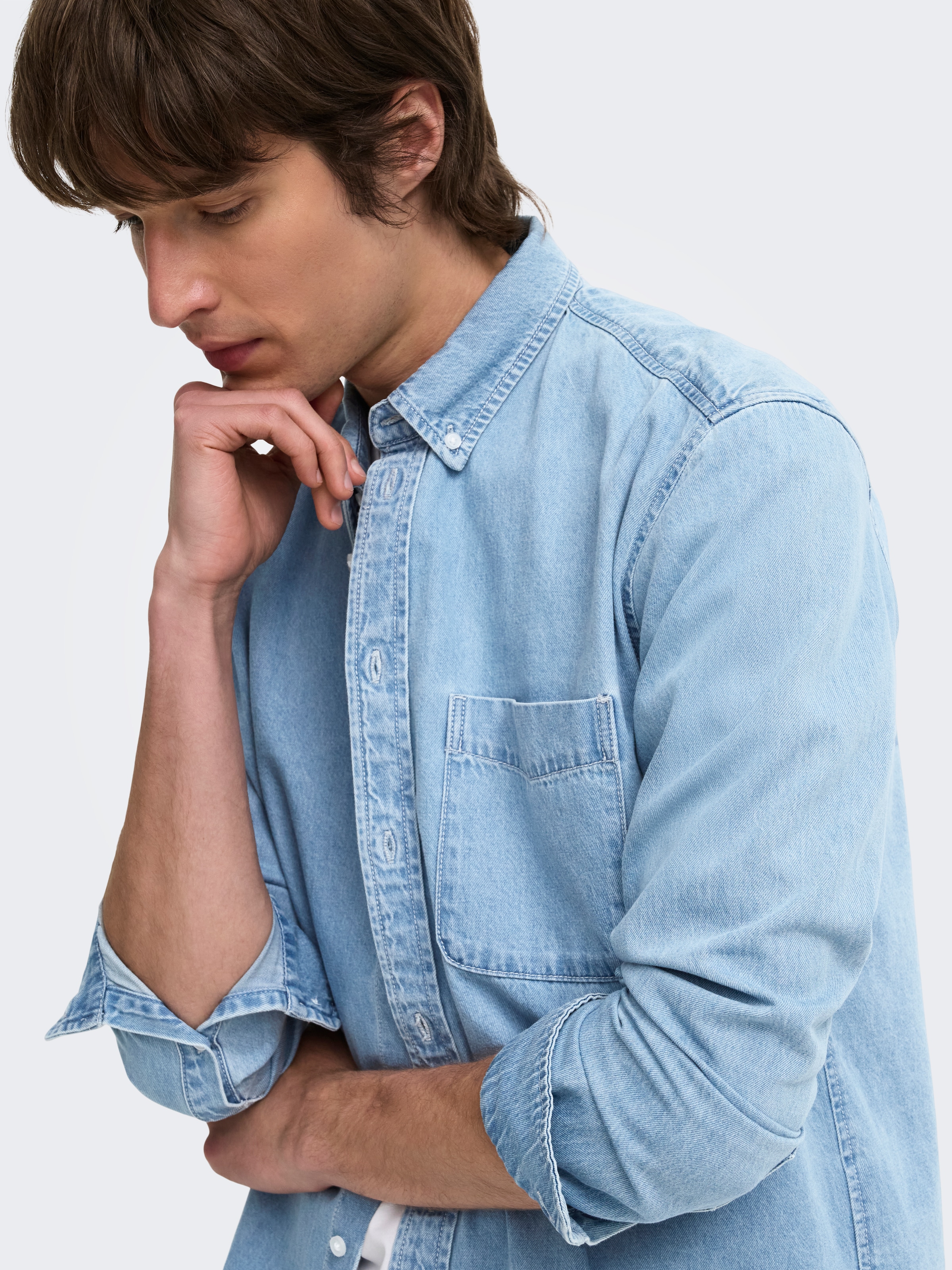ONLY & SONS Jeanshemd »ONSORSON REGULAR YFM DNM SHIRT NOOS« Baumwolle, normal geschnitten
