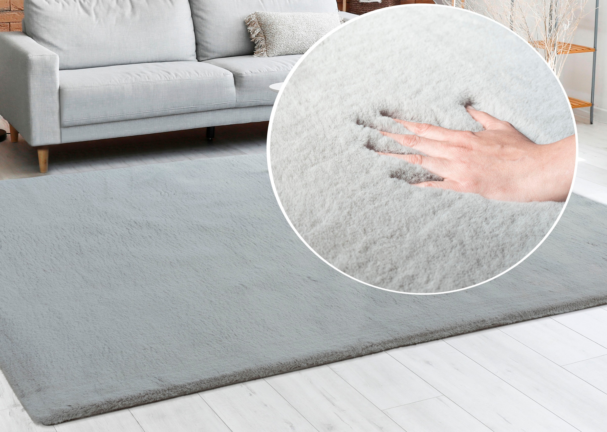 merinos Hochflor-Teppich »Fuzzy 27«, rechteckig, 30 mm Höhe, Kunstfellteppich besonders weich und kuschelig, Fell Haptik