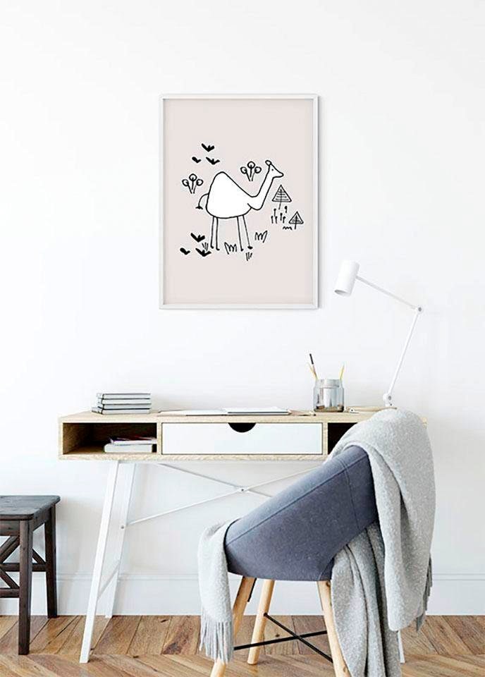 Komar Bild »Scribble Camel«, Tiere, (1 St.), Wandbild zur Dekoration - ohne Rahmen