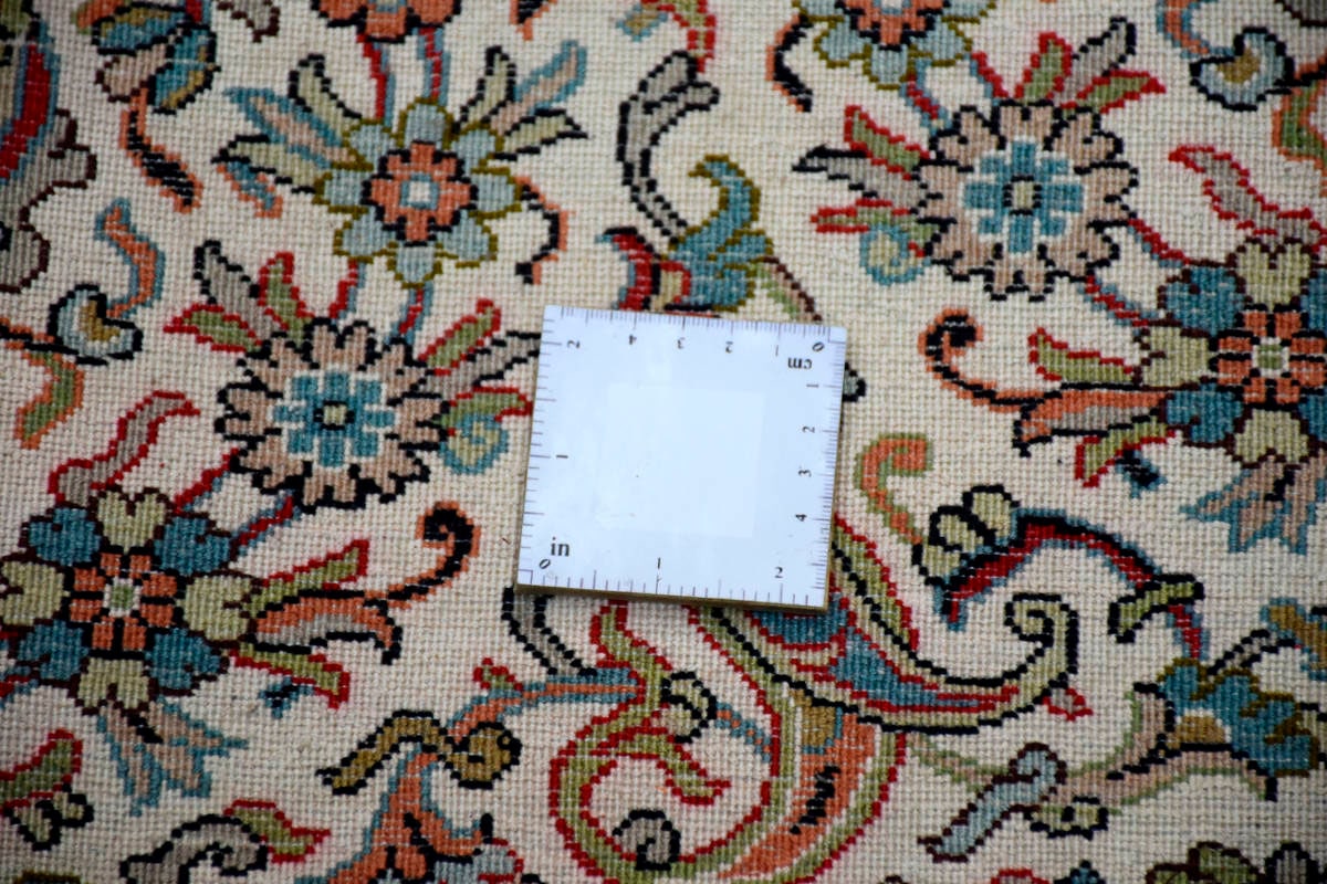 Kayoom Seidenteppich »Kashan 12287«, rechteckig, 10 mm Höhe, Einzelstück mit Zertifikat, Wohnzimmer