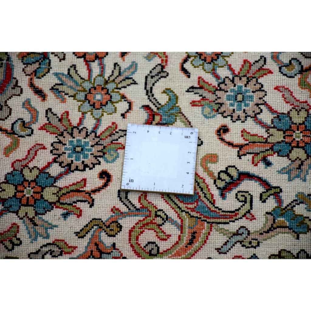 Kayoom Seidenteppich »Kashan 12287«, rechteckig, 10 mm Höhe, Einzelstück mit Zertifikat, Wohnzimmer