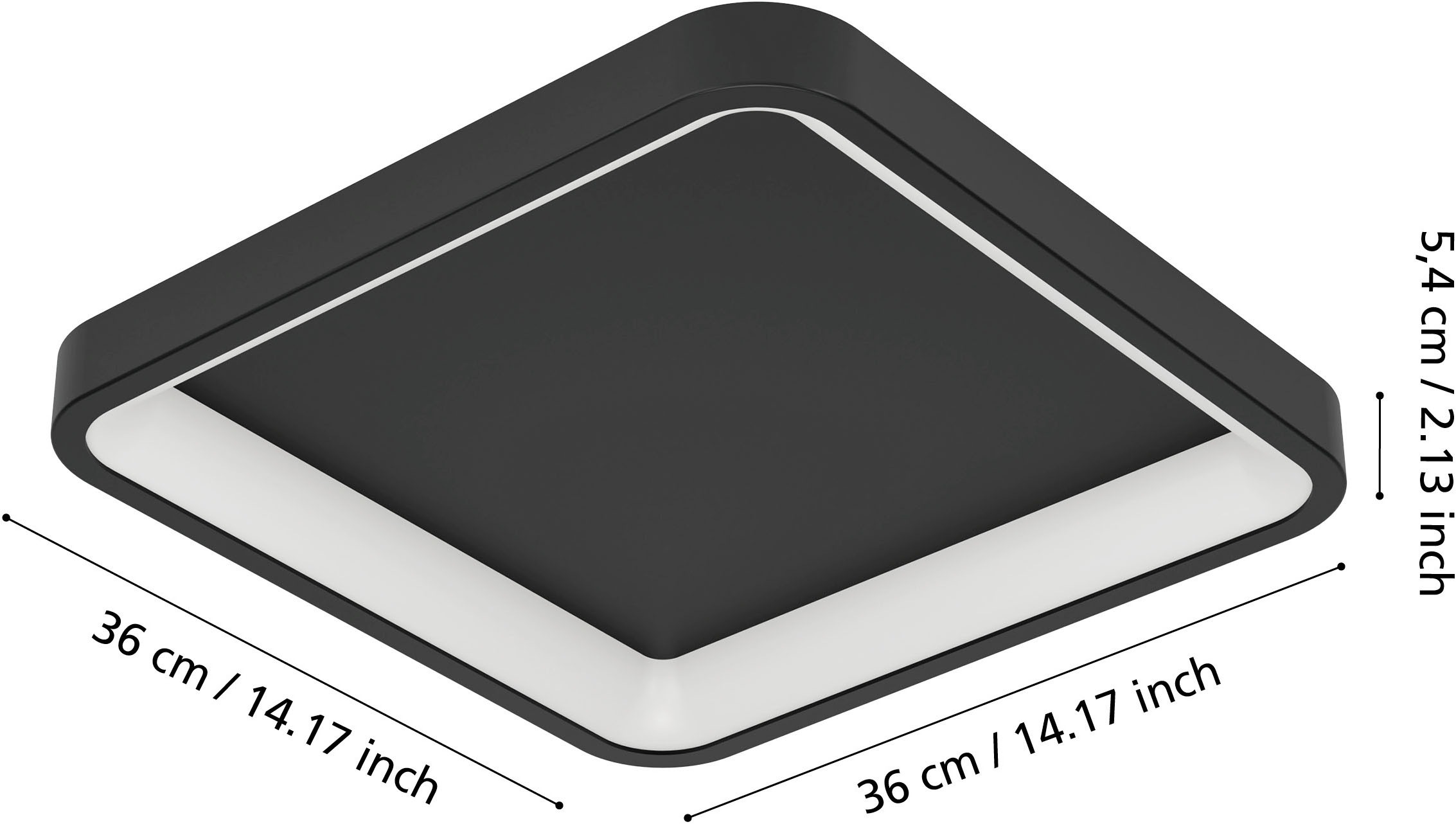 EGLO LED Deckenleuchte »LORETELLO-Z Deckenlampe - Stahl - LED - 20W - IP20« LED-Modul 1 Stk. Kaltweiß | Neutralweiß | RGB | Warmweiß Wohzimmerlampe, Esszimmerlampe, Flur, Schlafzimmer, L35 x B35 x H7,5cm