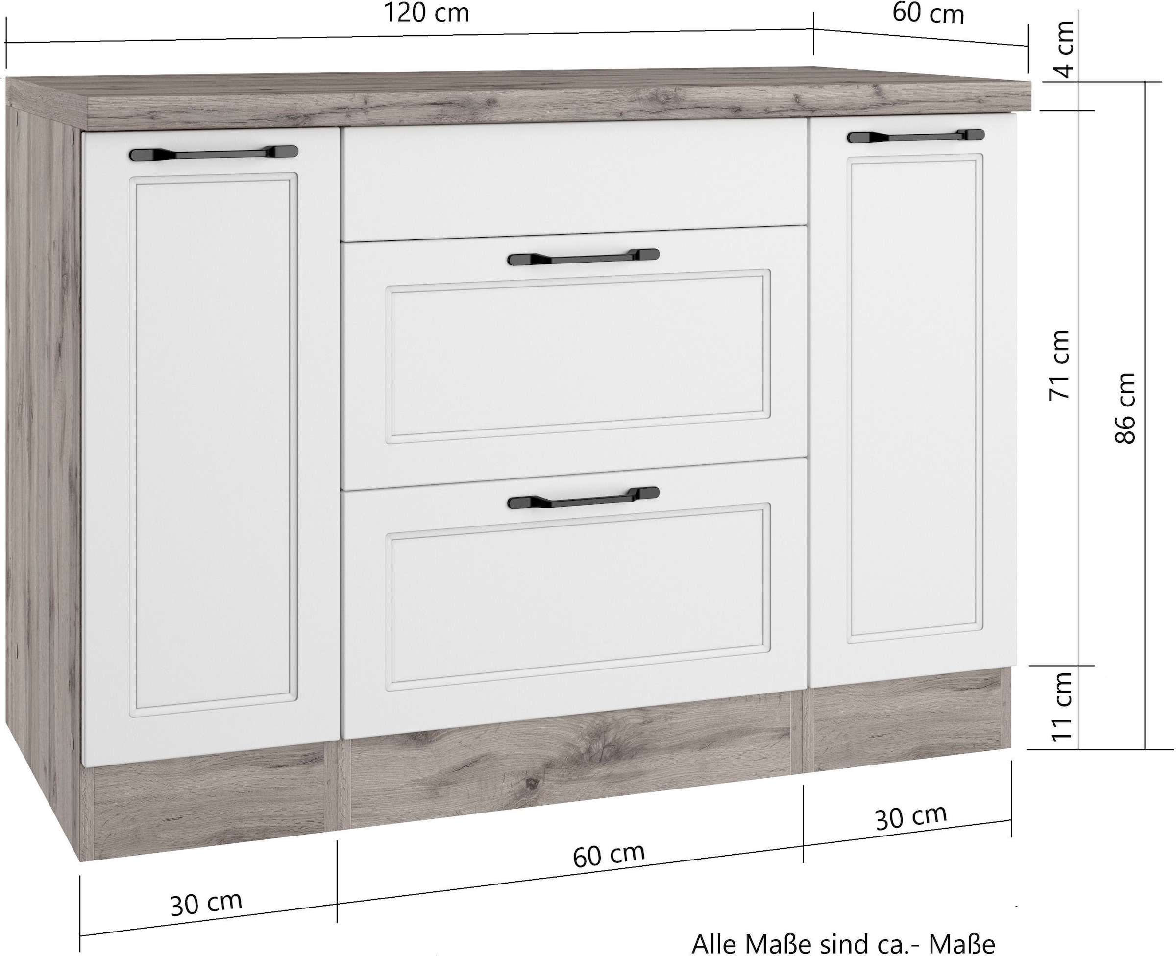 KOCHSTATION Kochfeldumbauschrank »KS-Lana«, Breite 120 cm