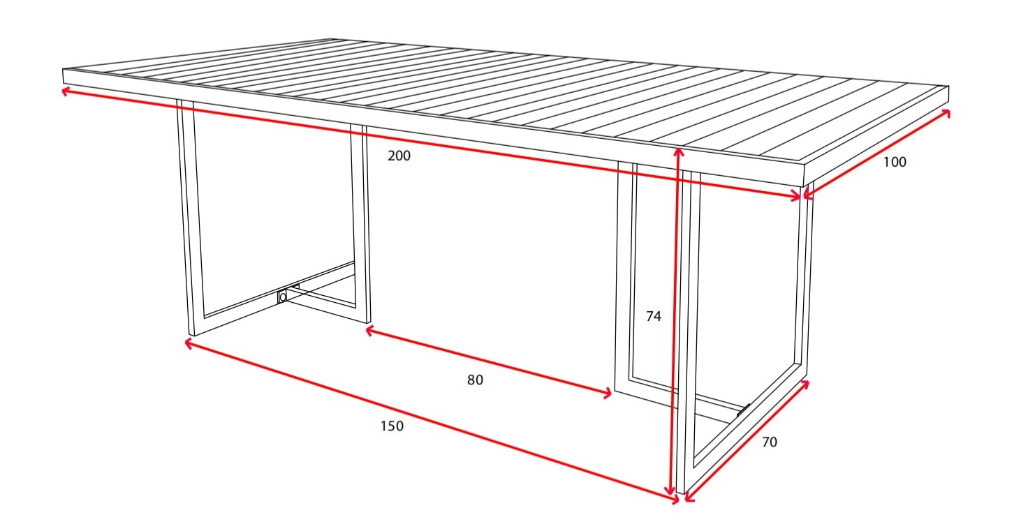 Venture Home Gartentisch »Khung, stabile Esstafel für den Außenbereich« Outdoortisch, Terrassentisch mit Metallgestell