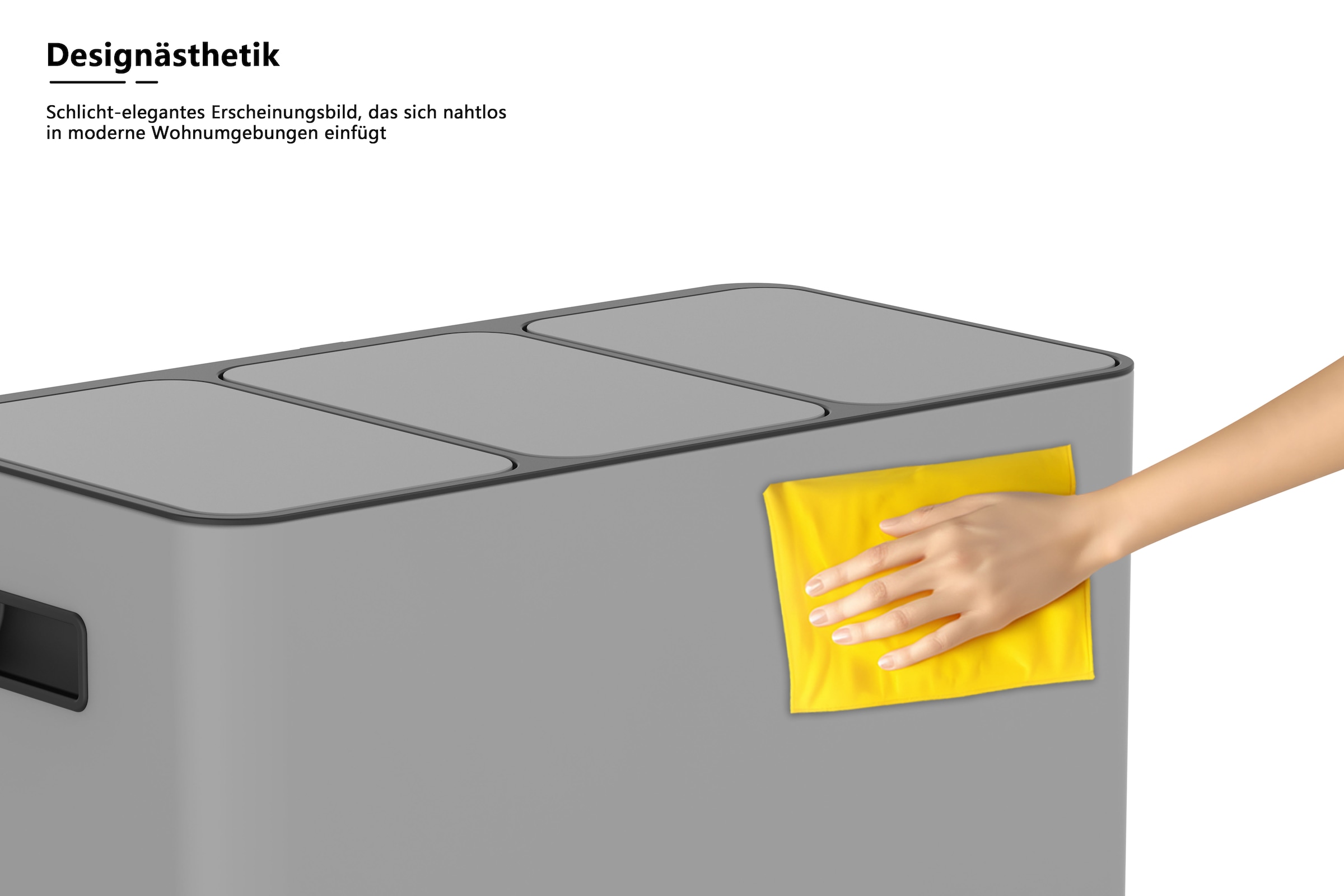 OTTO home Mülleimer »Garrin, Soft Close, Fassungsvermögen 3x 15 Liter« 3 Behälter Mülltrennsystem mit 3 separaten Innenbehältern und Fußtrittpedalen