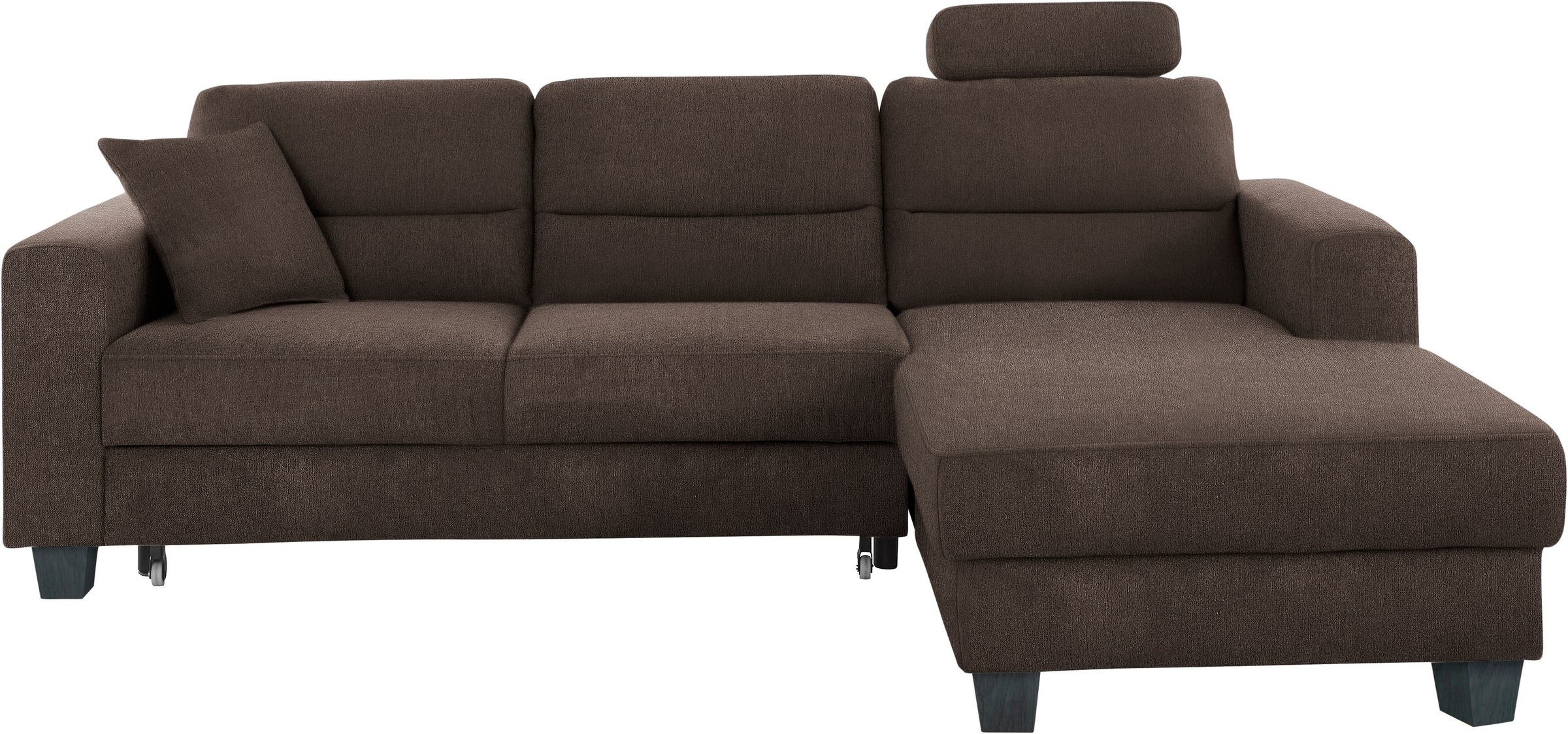 TRENDMANUFAKTUR Ecksofa »Chamber, zeitlos und modern, bequem mit hohem Sitzkomfort, L-Form«, inklusive einer Kopfstütze, wahlweise mit Schlaffunktion