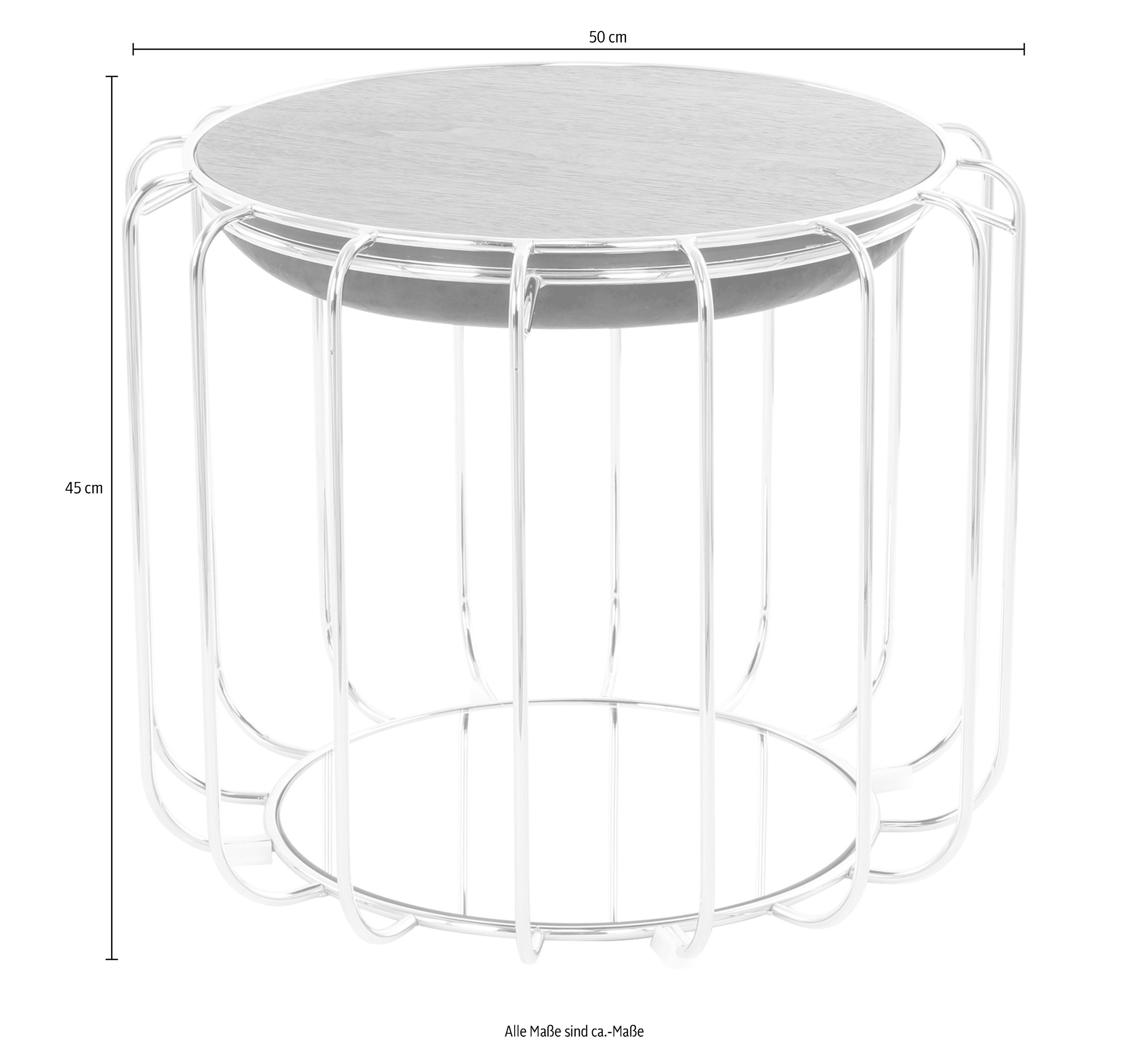 Kayoom Beistelltisch »Pouf Comfortable 110, abnehmbares und wendbares Oberteil«, (1 St.), praktisch umzuwandeln in Tisch oder Hocker, mit Spiegelglas