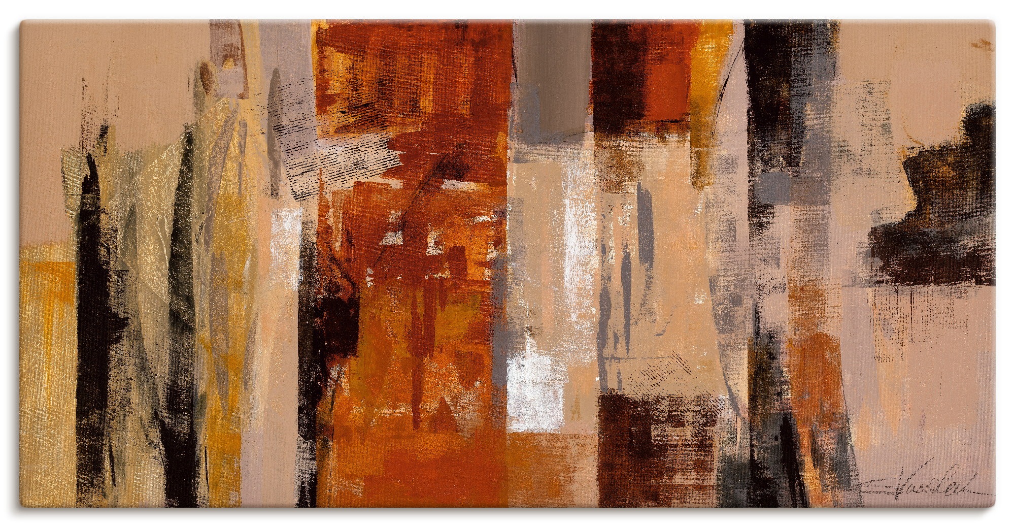 Artland Wandbild »Stadt-Morgen«, Gegenstandslos, (1 St.), als Leinwandbild, günstig online kaufen