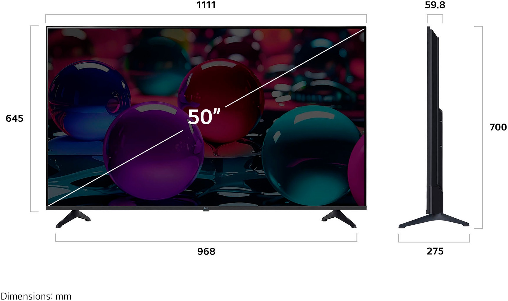 LG LED-Fernseher »50UA73006LA«, 4K Ultra HD, Smart-TV