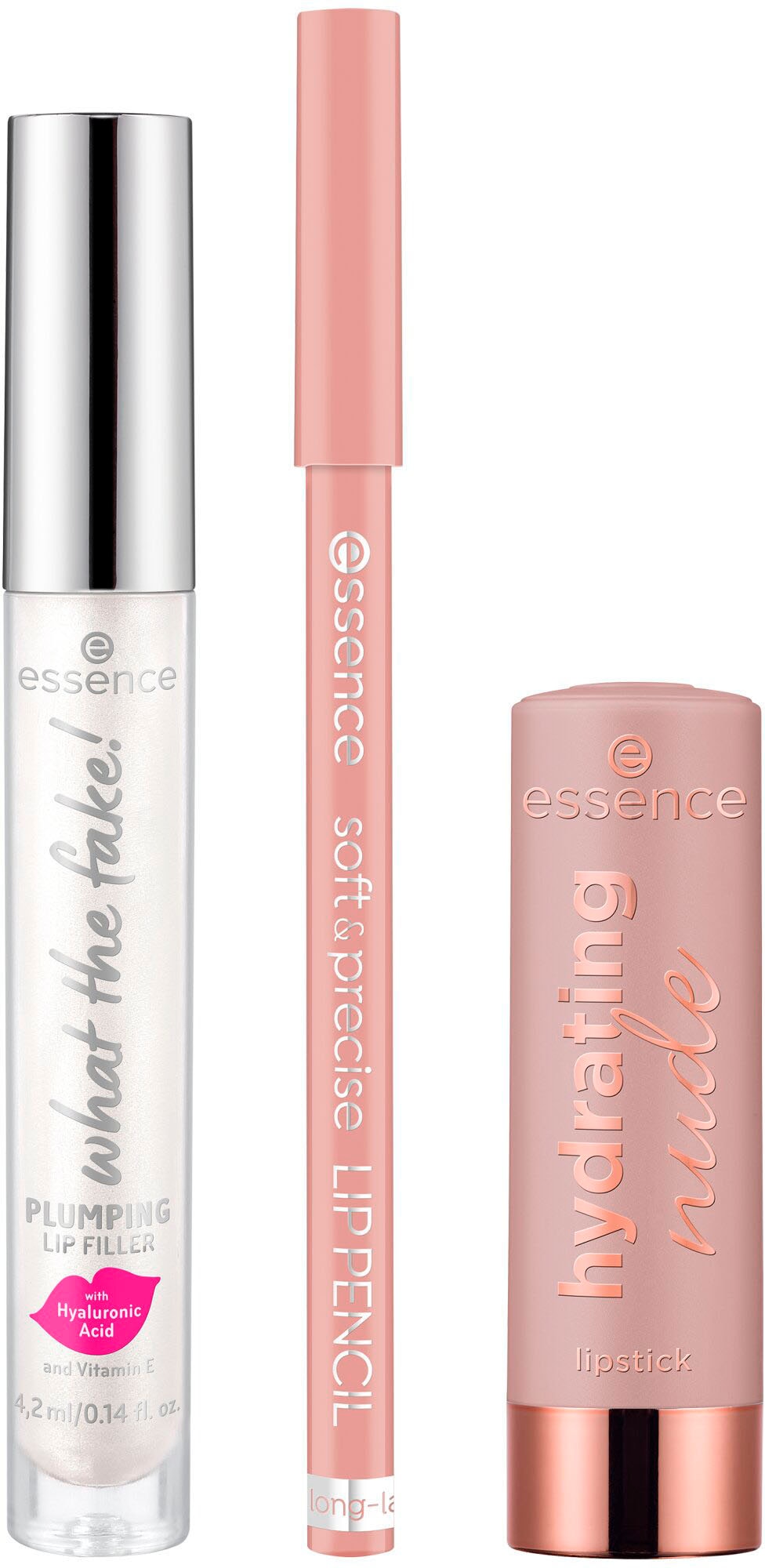 Essence Lippenpflege-Set »the nude lip set romantic«, (Set, 3 tlg.)