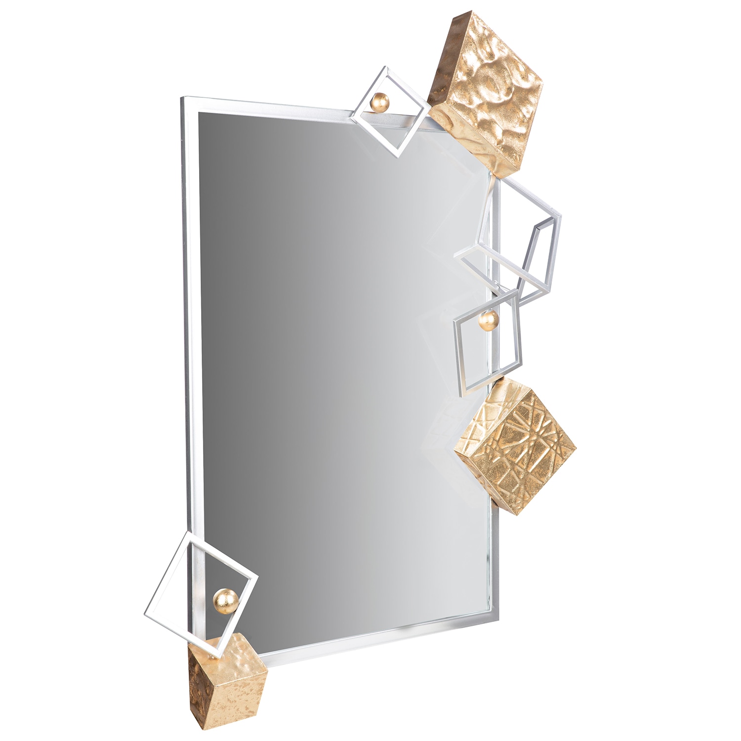 GILDE Wandspiegel »Spiegel Cubes silberfarben«