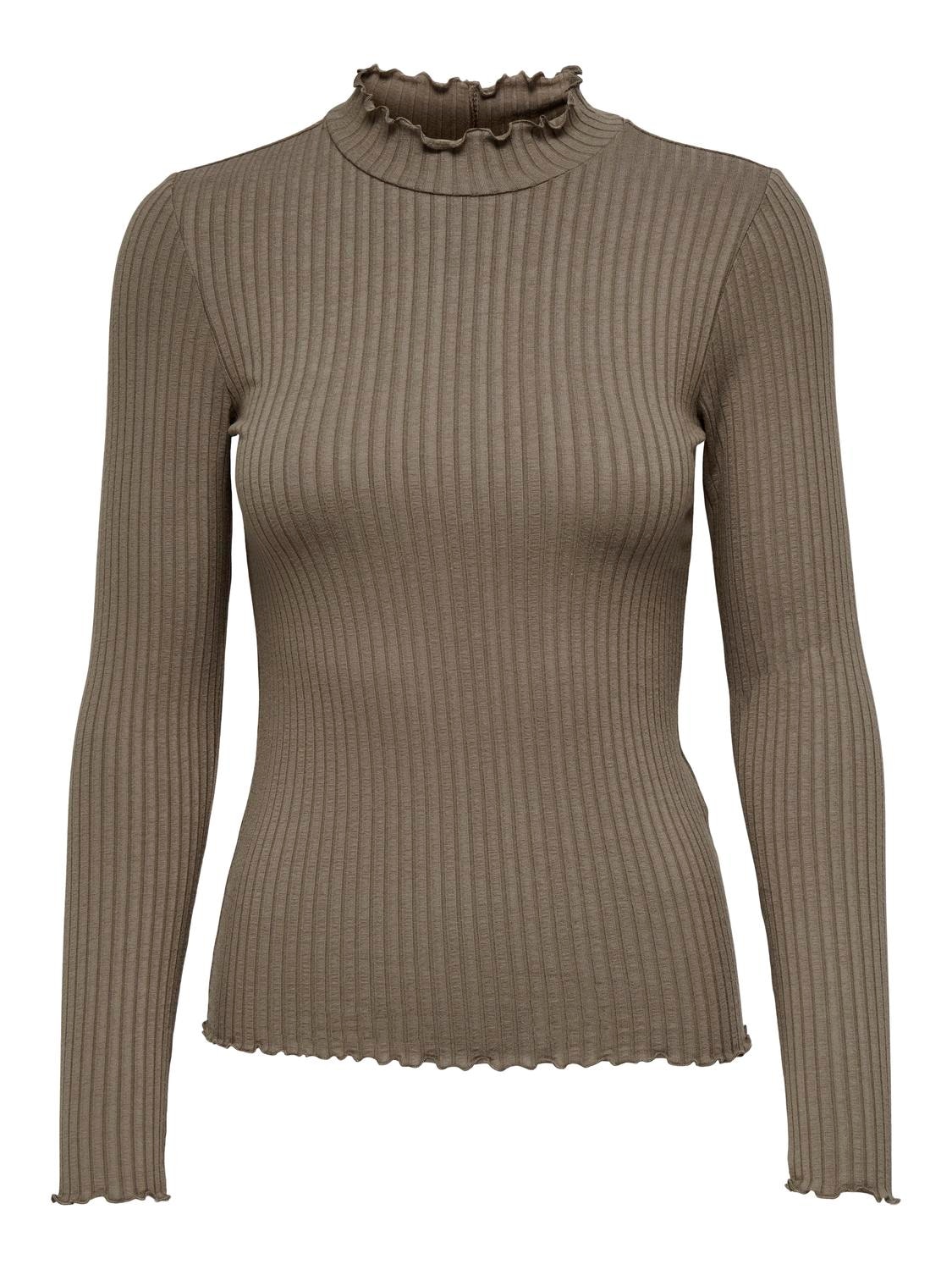 JDY »JDYFRANSISKA L/S HIGHNECK TOP JRS NOOS« mit gewellten Säumen
