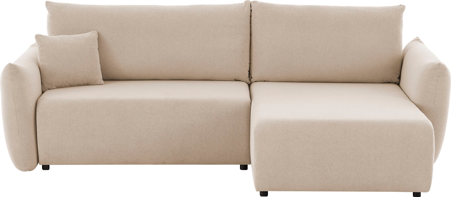 INOSIGN Ecksofa »MAVAS Schlafsofa mit Bettkasten, L-Form,«, ca.257/127cm (Liegefläche 212/145 cm), Cord, Chenille, Struktur