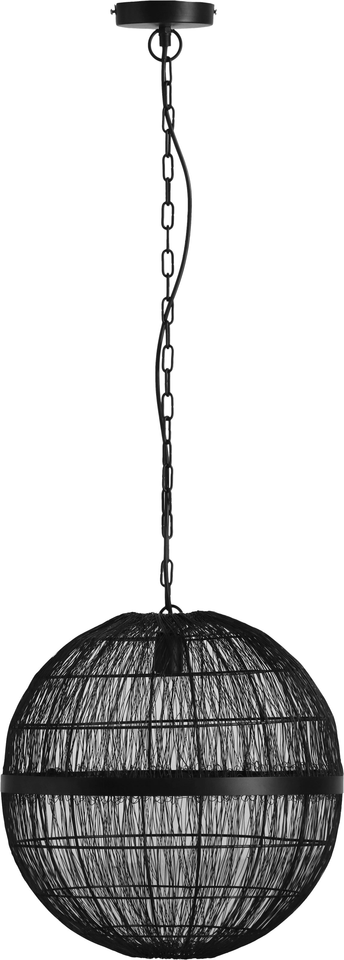 GLOBO LIGHTING Hängeleuchte »HERMI II«, Leuchtmittel E27 | ohne Leuchtmittel, Pendelleuchte / Wohnbereich / schwarz / Metallgeflecht / Kugel