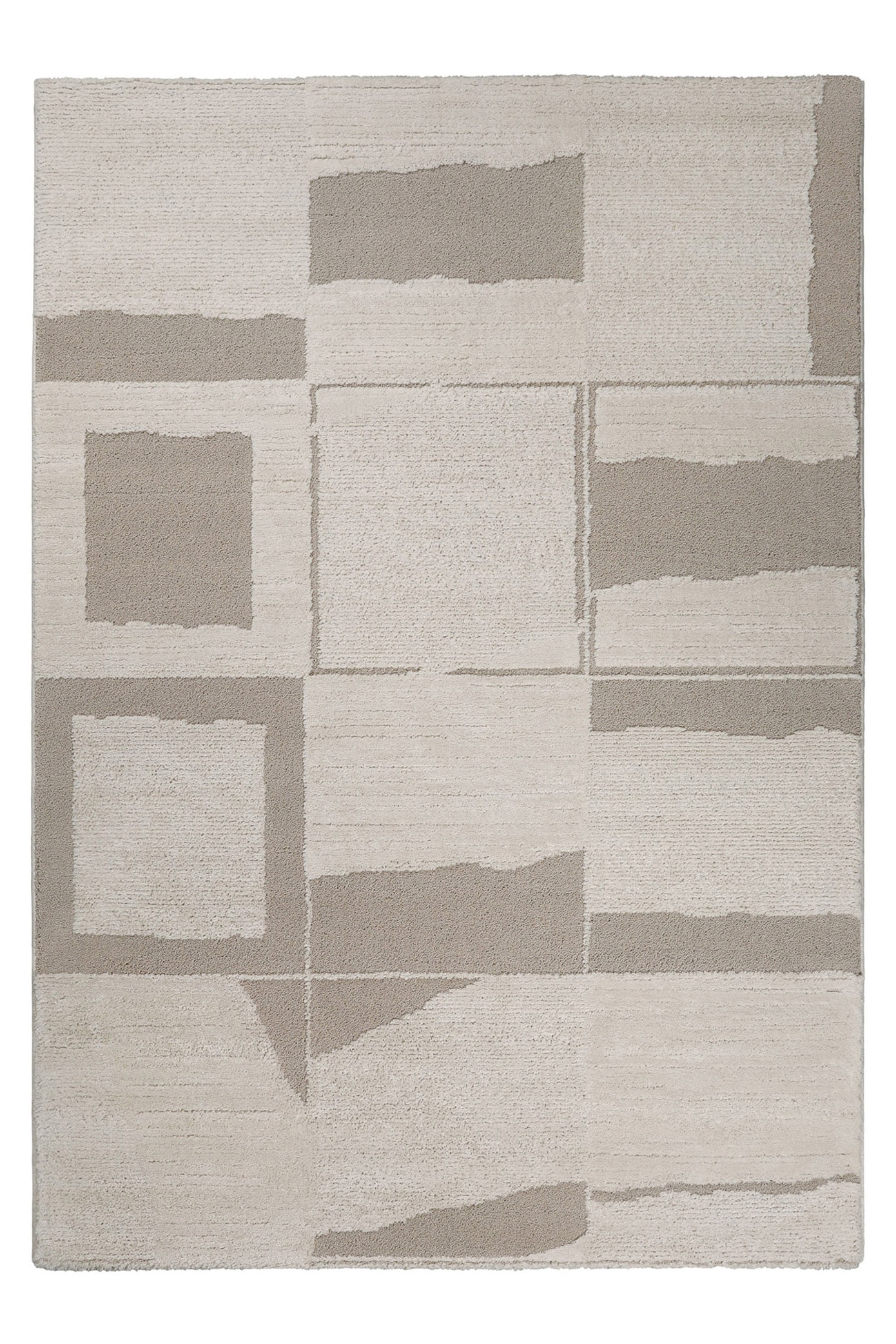 Wecon home Teppich »Ingvar« rechteckig 18 mm Höhe Gewebt, Hoch-Tief, pflegeleicht, kariertes Design, Scandi, Wohnzimmer