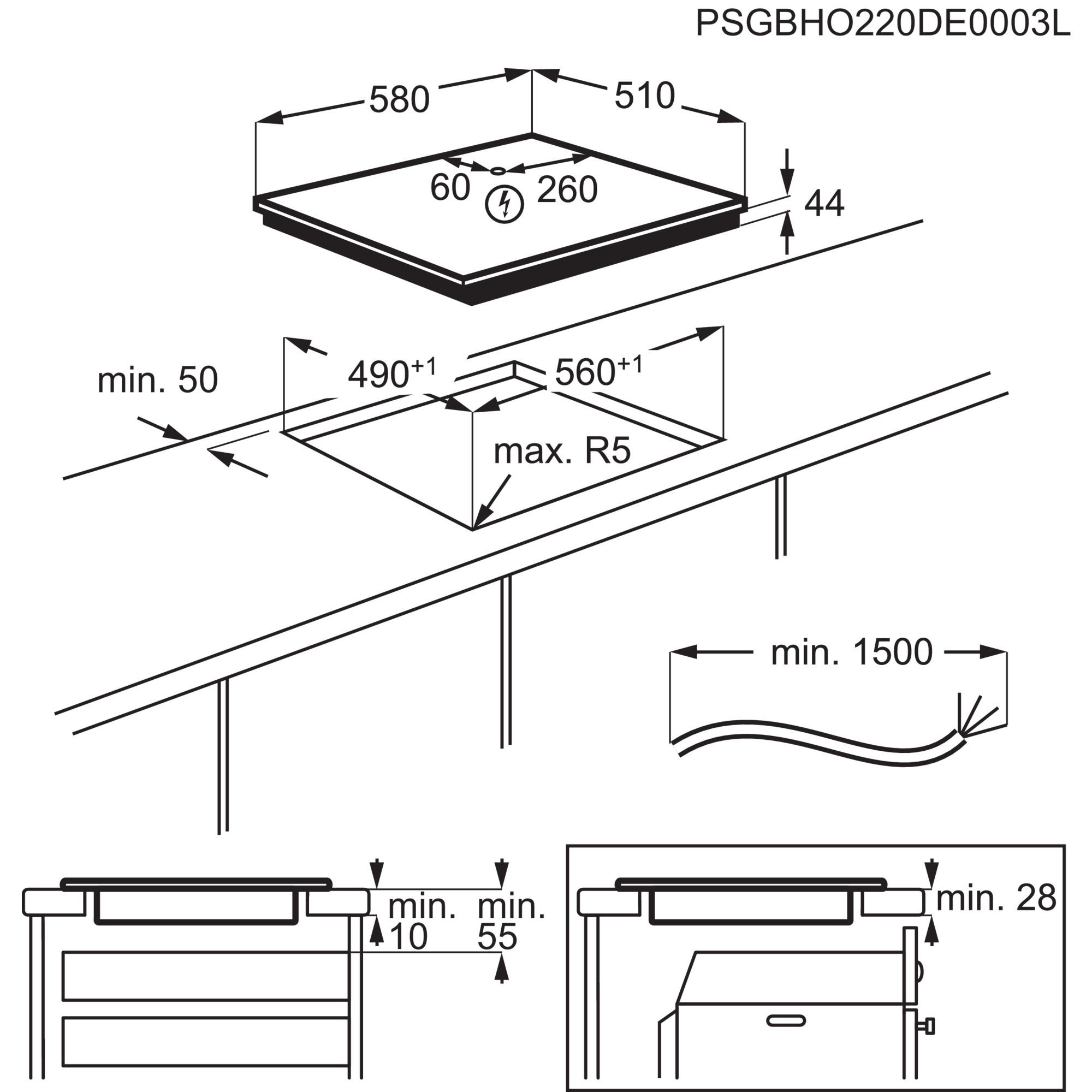 AEG Induktions-Kochfeld »TO64ICOFIT«, Hob²Hood-Funktion