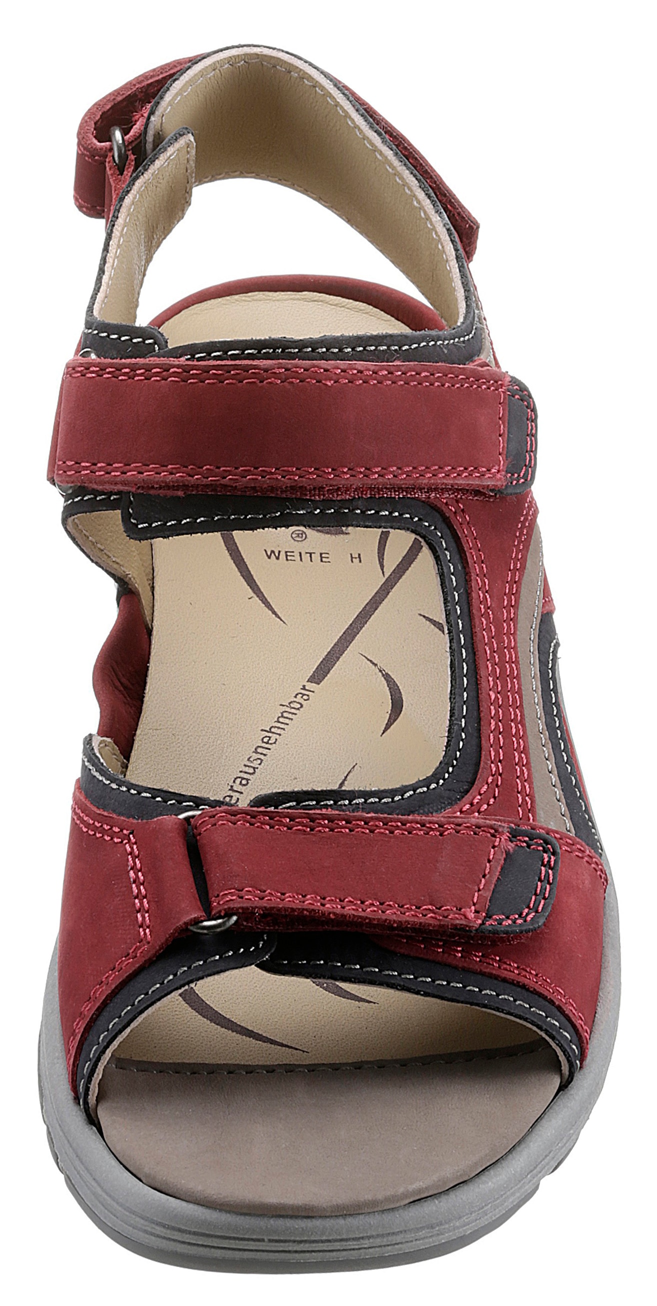 Waldläufer Sandale, Sommerschuh, Outdoorschuh, Keilabsatz, in Trekking-Optik, H-Weite