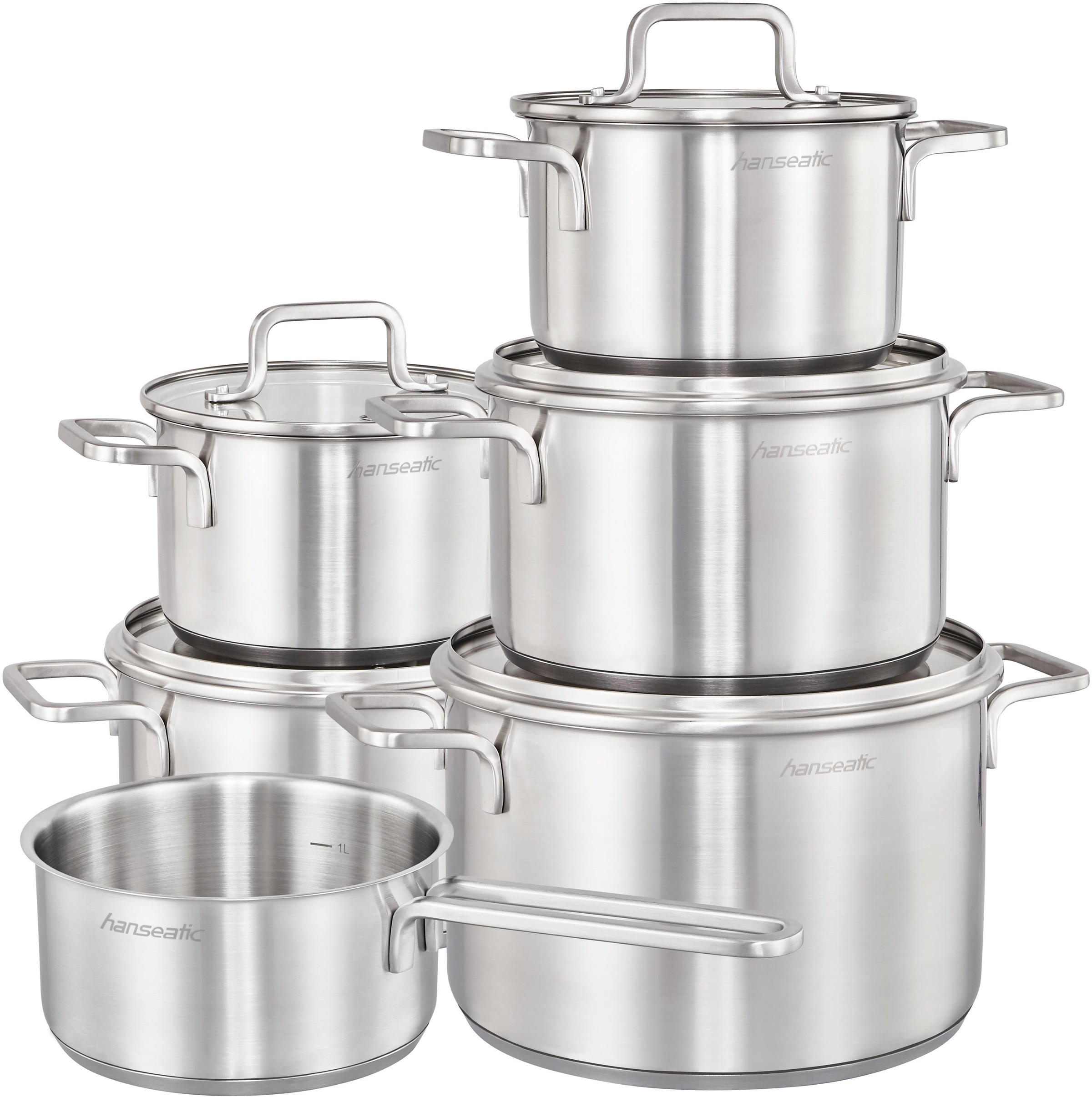 Hanseatic Topf-Set »DAILY«, Edelstahl 18/10, (Set, 11 tlg., Fleischtopf 2x günstig online kaufen