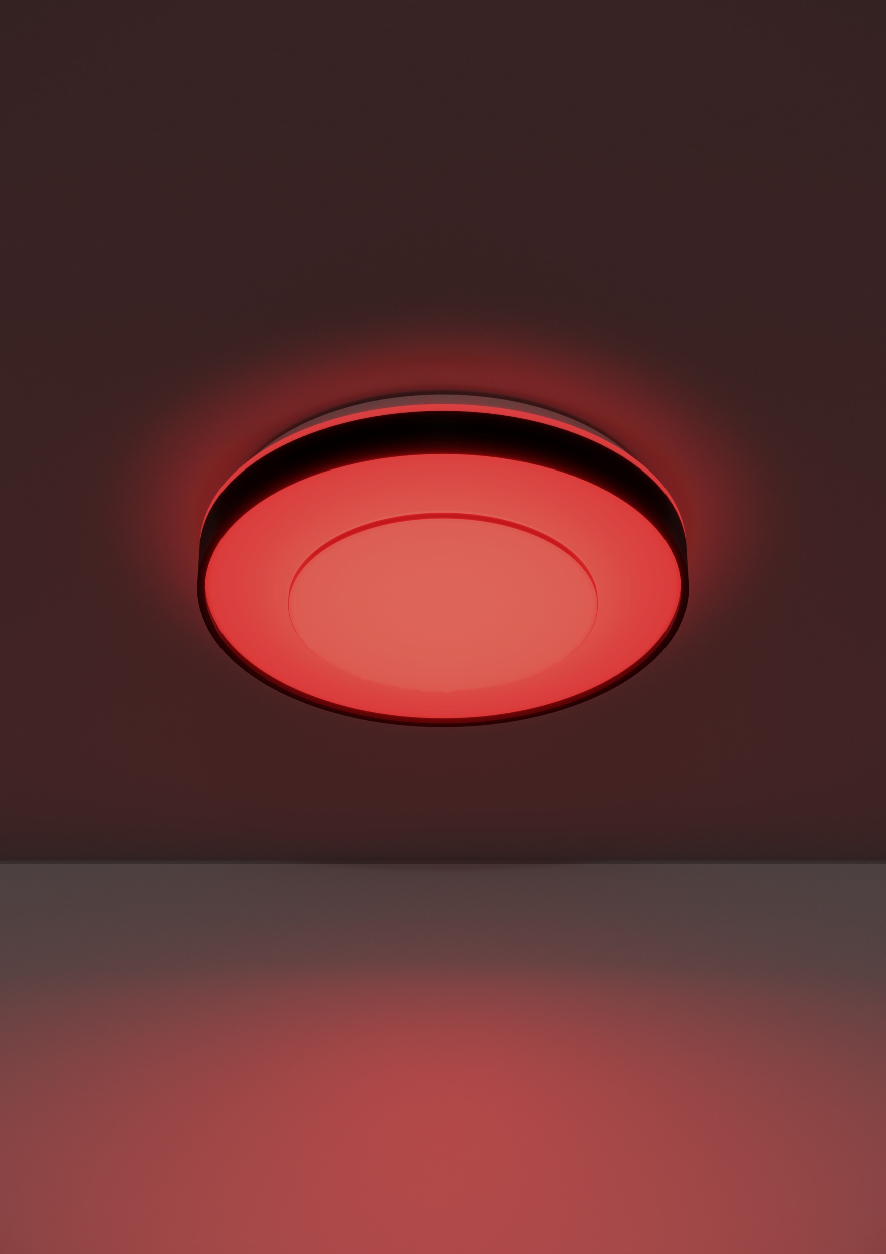 EGLO LED Deckenleuchte »MONTERIGGIONI-Z Deckenlampe, Disco-Modus, ZigBee 3.0, Wohnzimmerlampe« LED-Modul 1 Stk. RGB | warmweiß - kaltweiß Fernbedienung inkl., App / Sprachsteuerung Alexa, H:8,5cm x D:38,4 cm