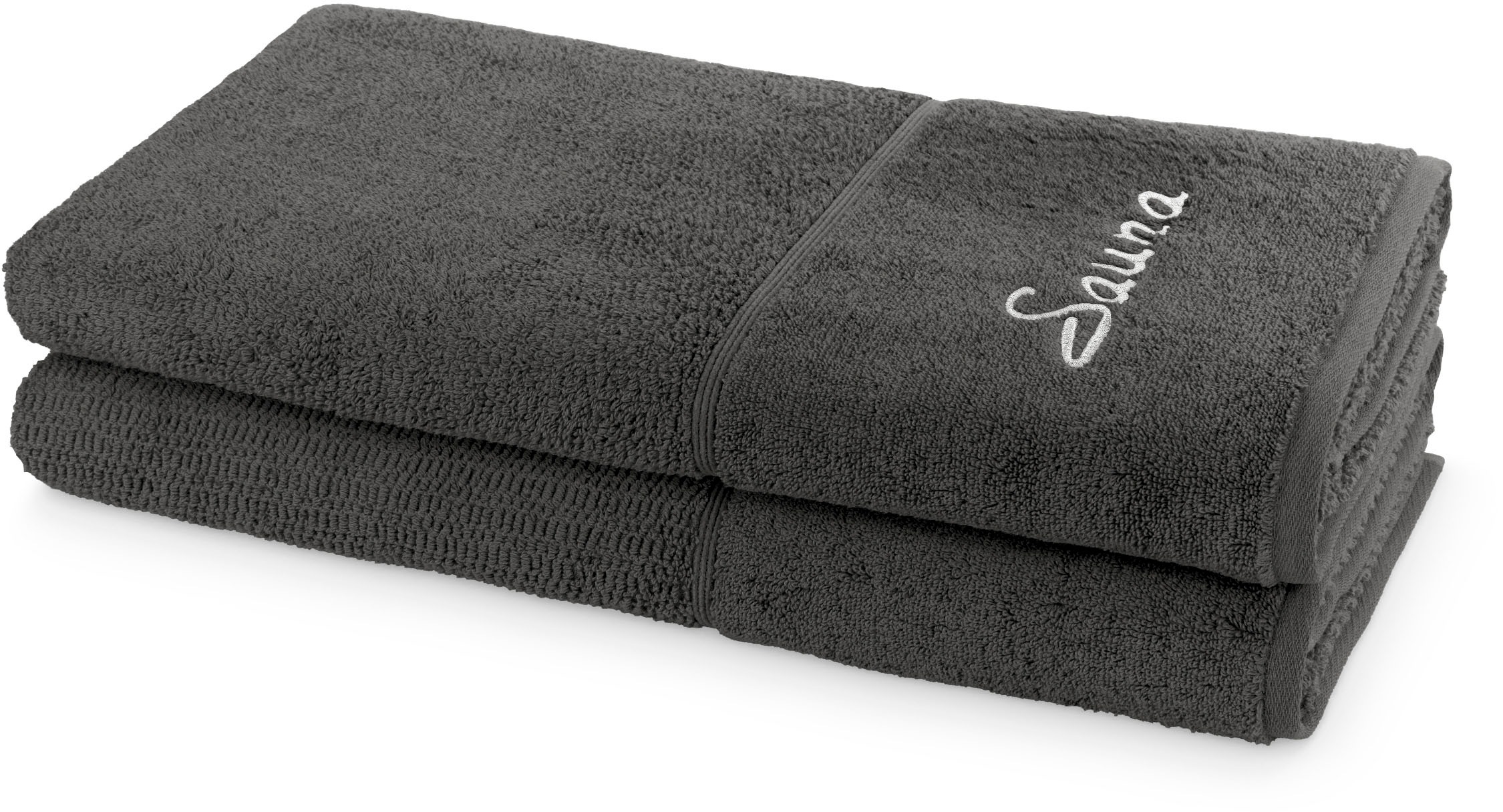 Möve for frottana Saunatuch grau Walkfrottier, Obermaterial: 100% Baumwolle B/L: 80cmx200cm, 2 Stk., Walkfrottier