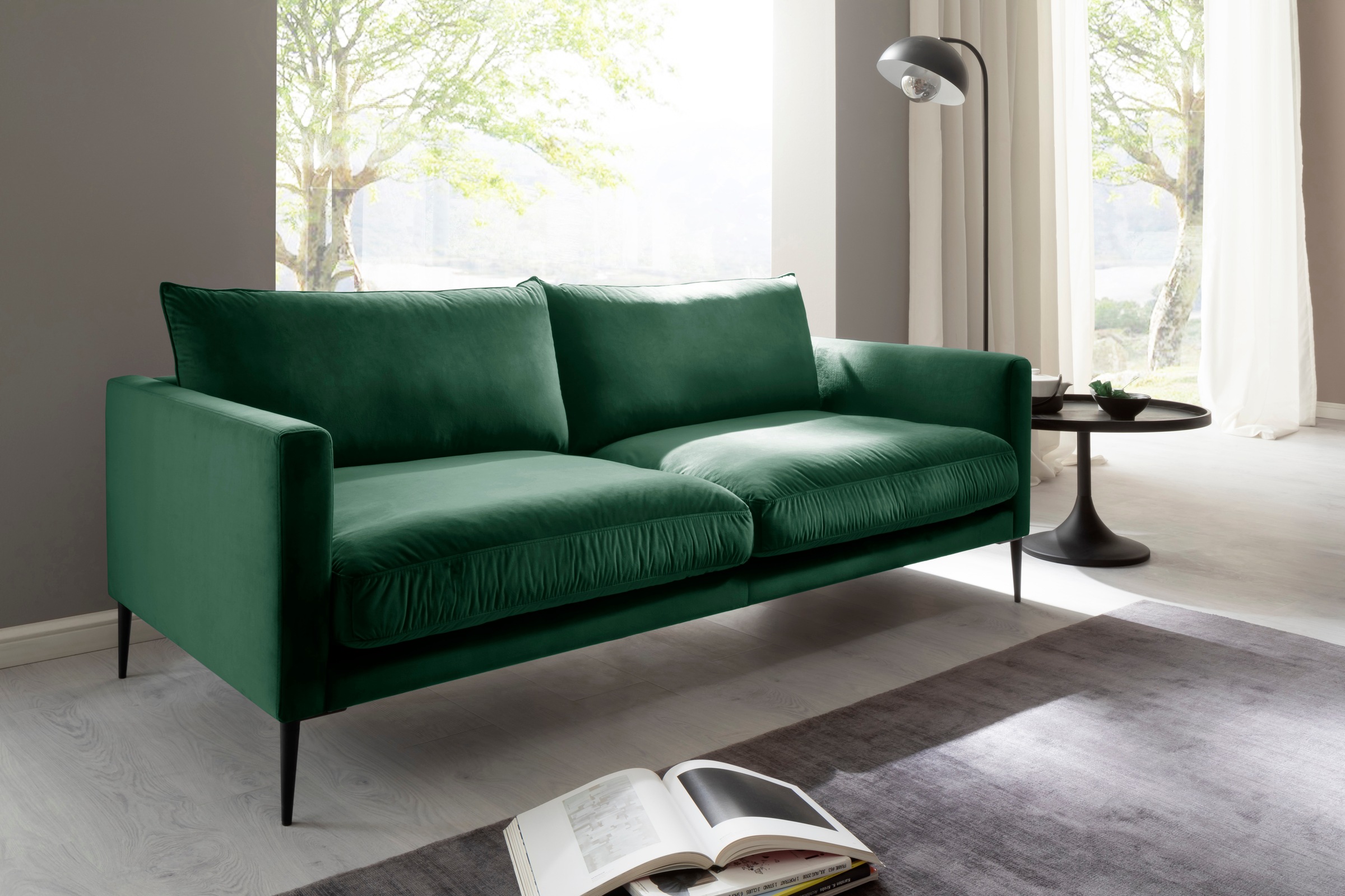 Trends by HG 3-Sitzer "Landau" in Cord-Stoff mit Metallfuß günstig online kaufen