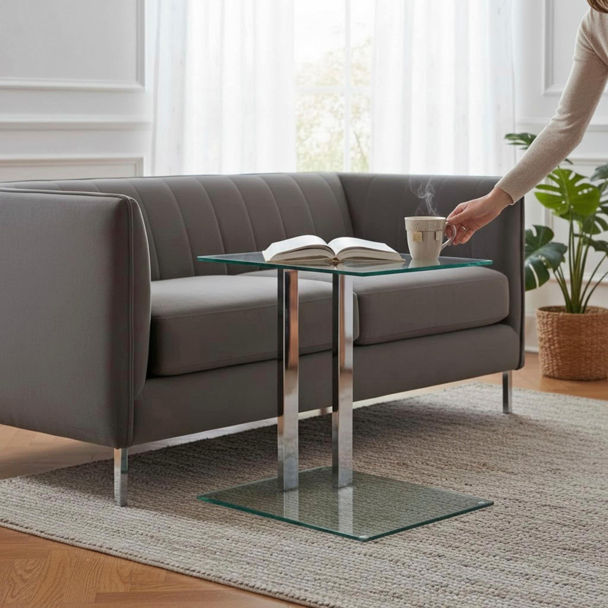 HAKU Beistelltisch »Sofatisch, Wohnzimmertisch« 1 Stk. tlg. rechteckig - aus Metall Silber B/T/H 45/35/50 cm