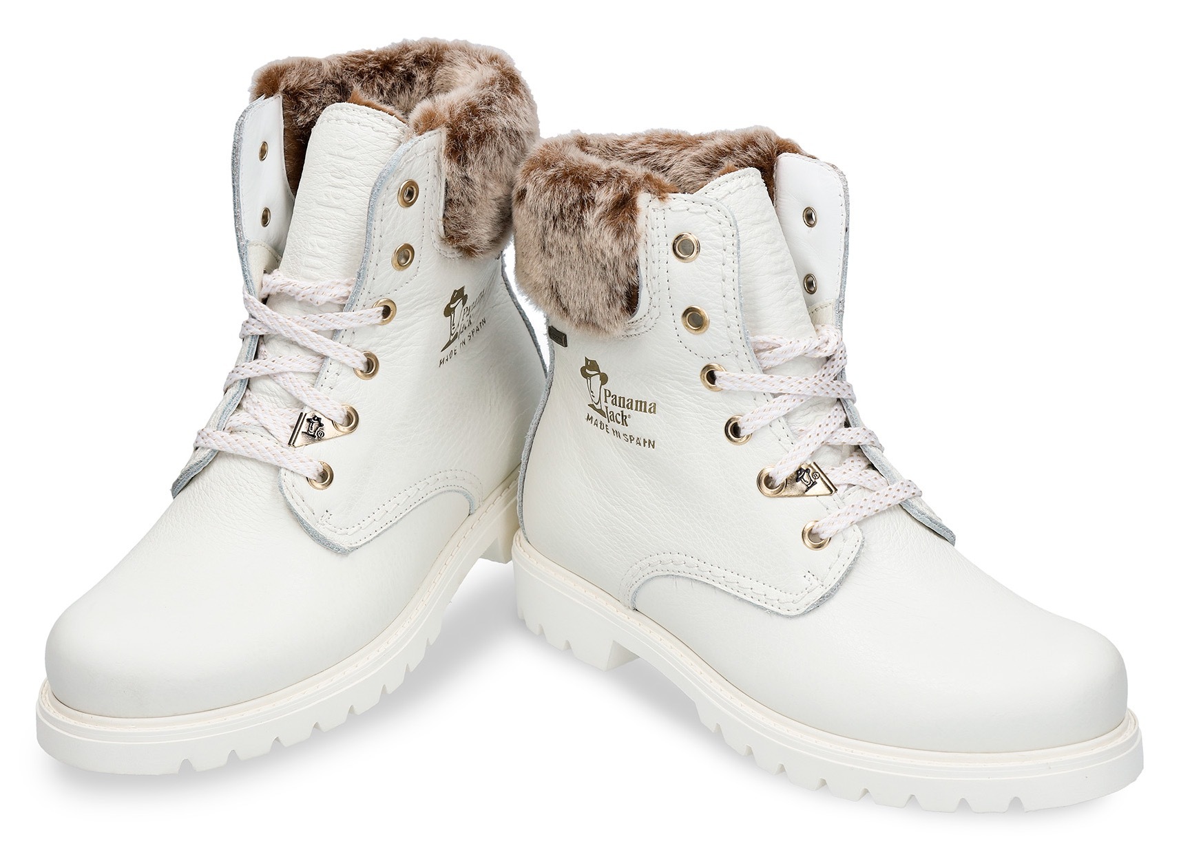 Panama Jack Schnürboots »Felicia Gtx«, Winterstiefelette, Outdoorboots, Blockabsatz, mit Fellimitat-Kragen