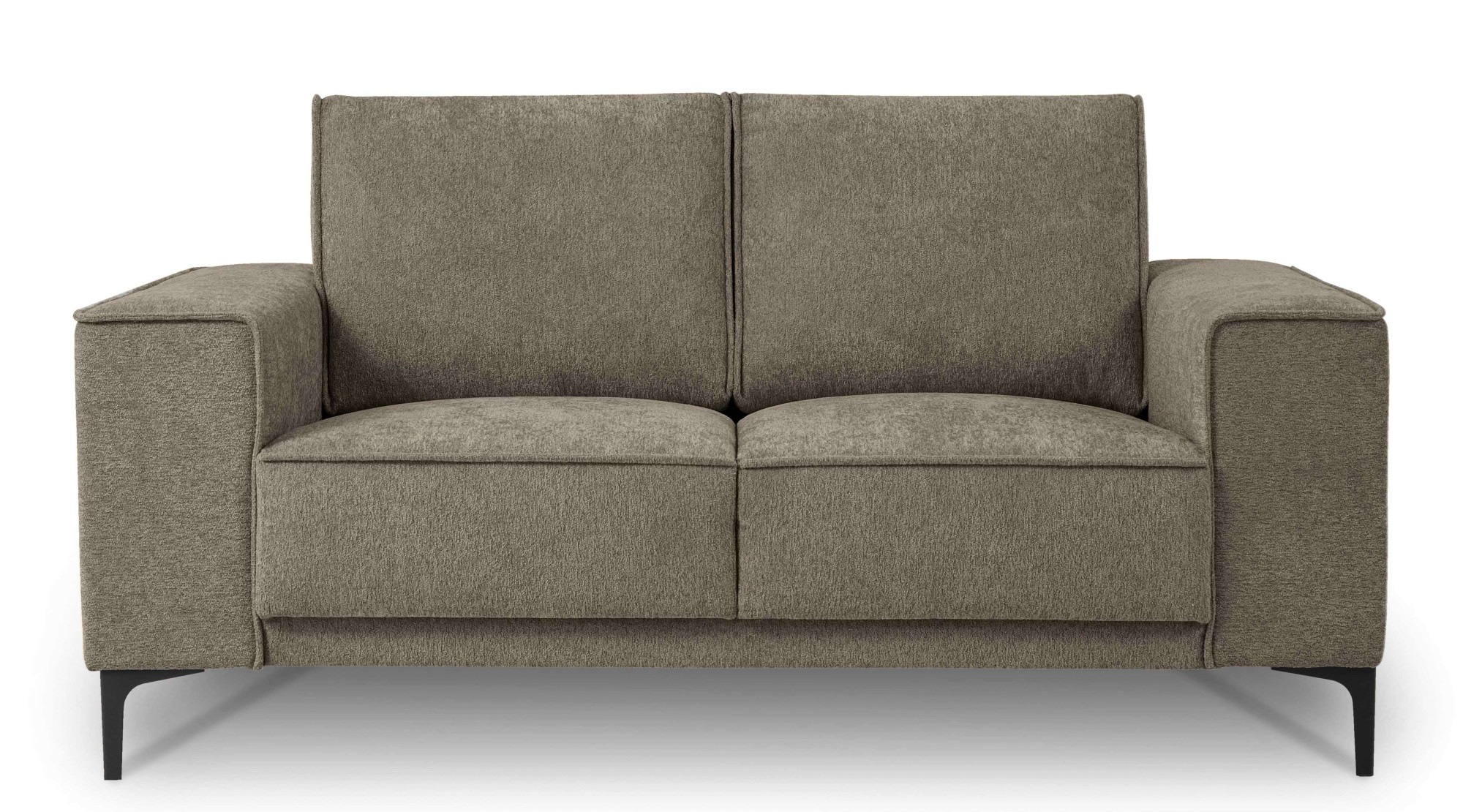 Places of Style 2-Sitzer »Kompaktsofa Oland, Struktur, Flachgewebe, Luxus-Microfaser, Boucle«, 164 cm, Wellenunterfederung, Skandi-Design, Metallfüße