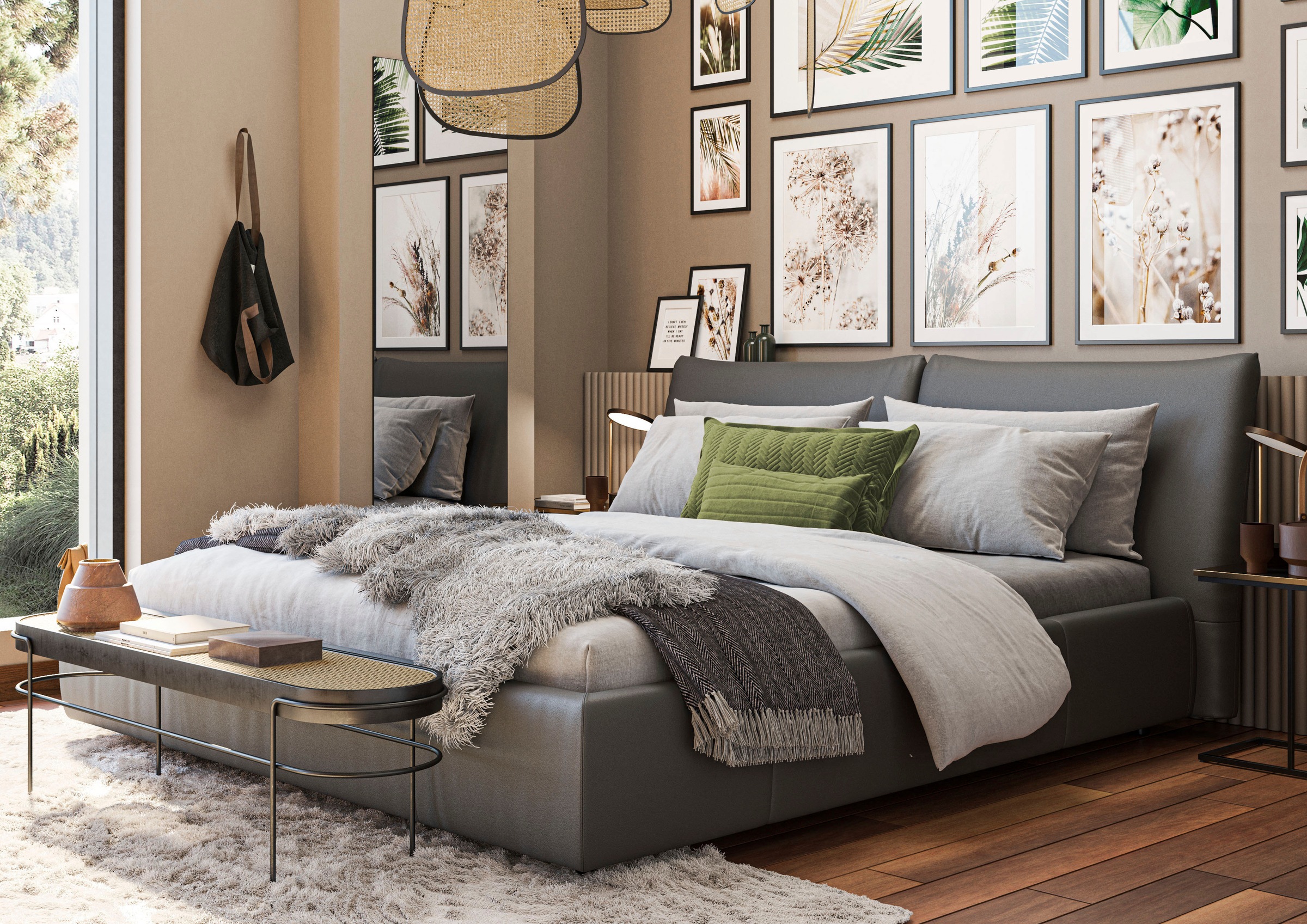 PLACES OF STYLE Polsterbett "Priora in 4 Breiten bis 200cm" auch in NaturLE günstig online kaufen