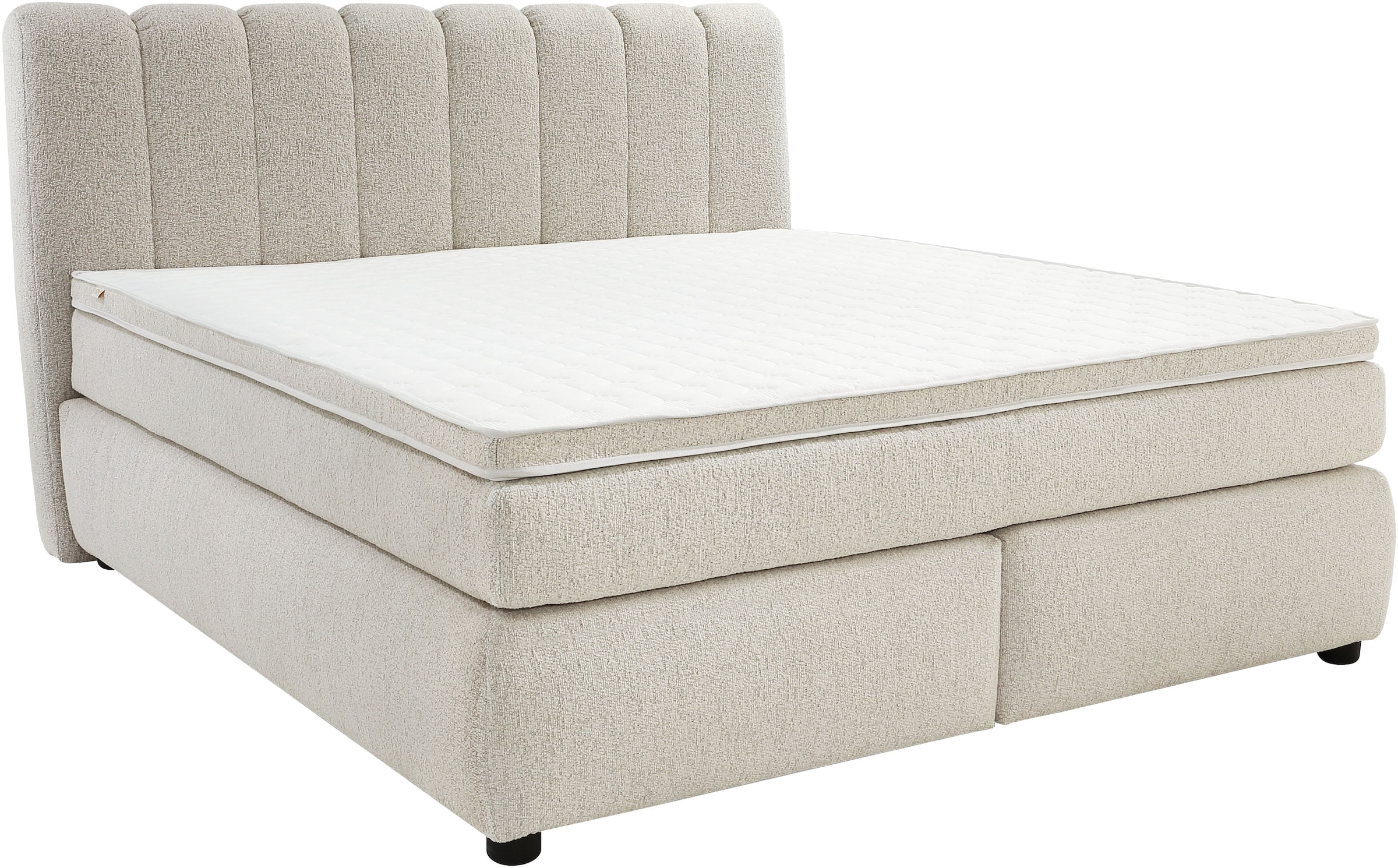 Jockenhöfer Gruppe Boxspringbett »TILDA, wahlweise mit Bettkasten, mit Taschenfederkernmatratze H3-H4« mit Kaltschaumtopper, hochwertiger Strukturstoff-Bezug, 180x200cm
