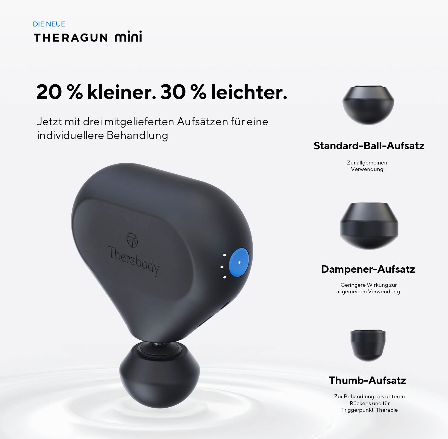 Therabody Massagepistole »Theragun Mini 2.0«, (portabel, Licht & App-Steuerung), Schmerzlinderung, Erholung, Stressreduktion