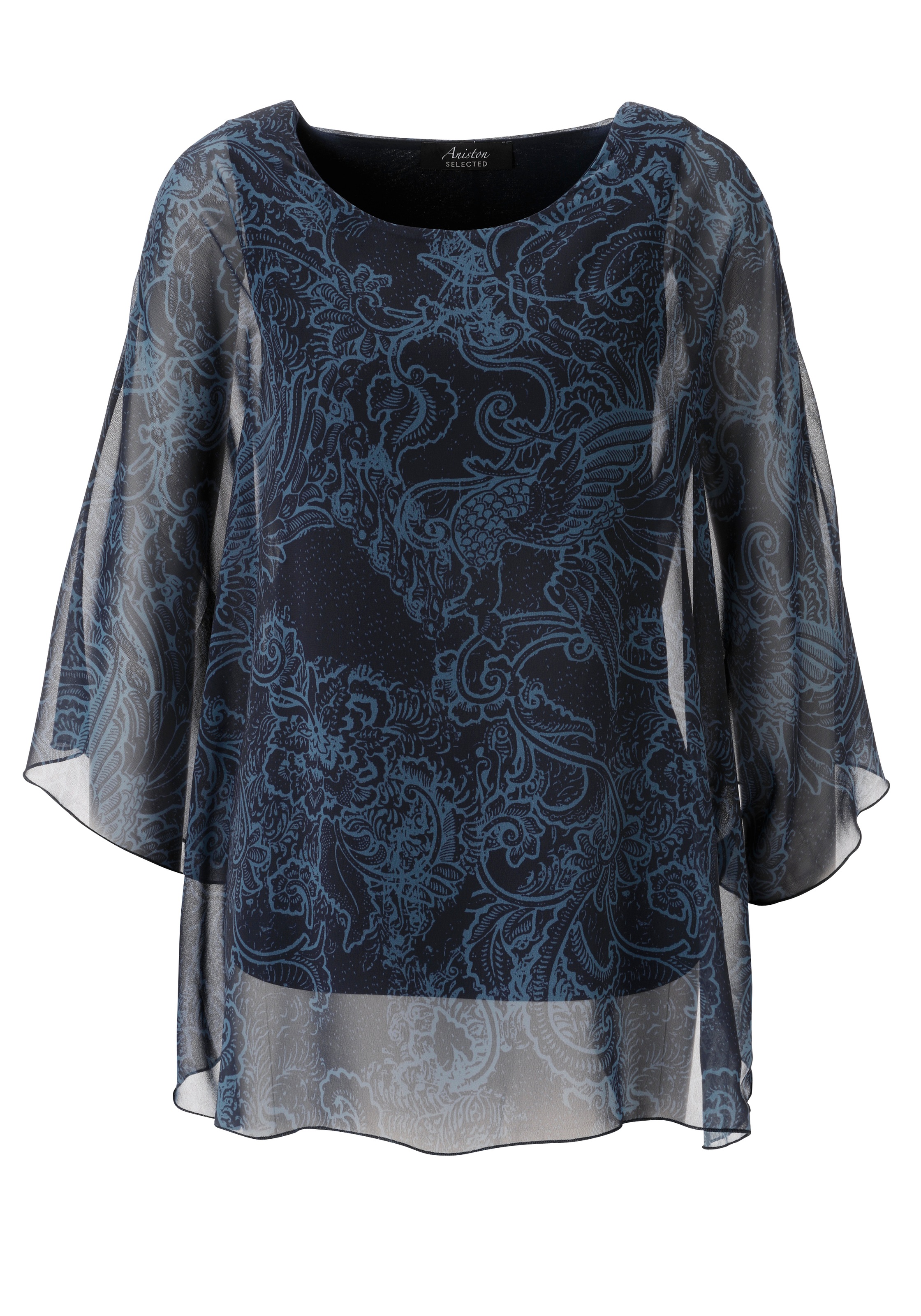 Aniston SELECTED Chiffonbluse, im modischen Lagenlook - NEUE KOLLEKTION