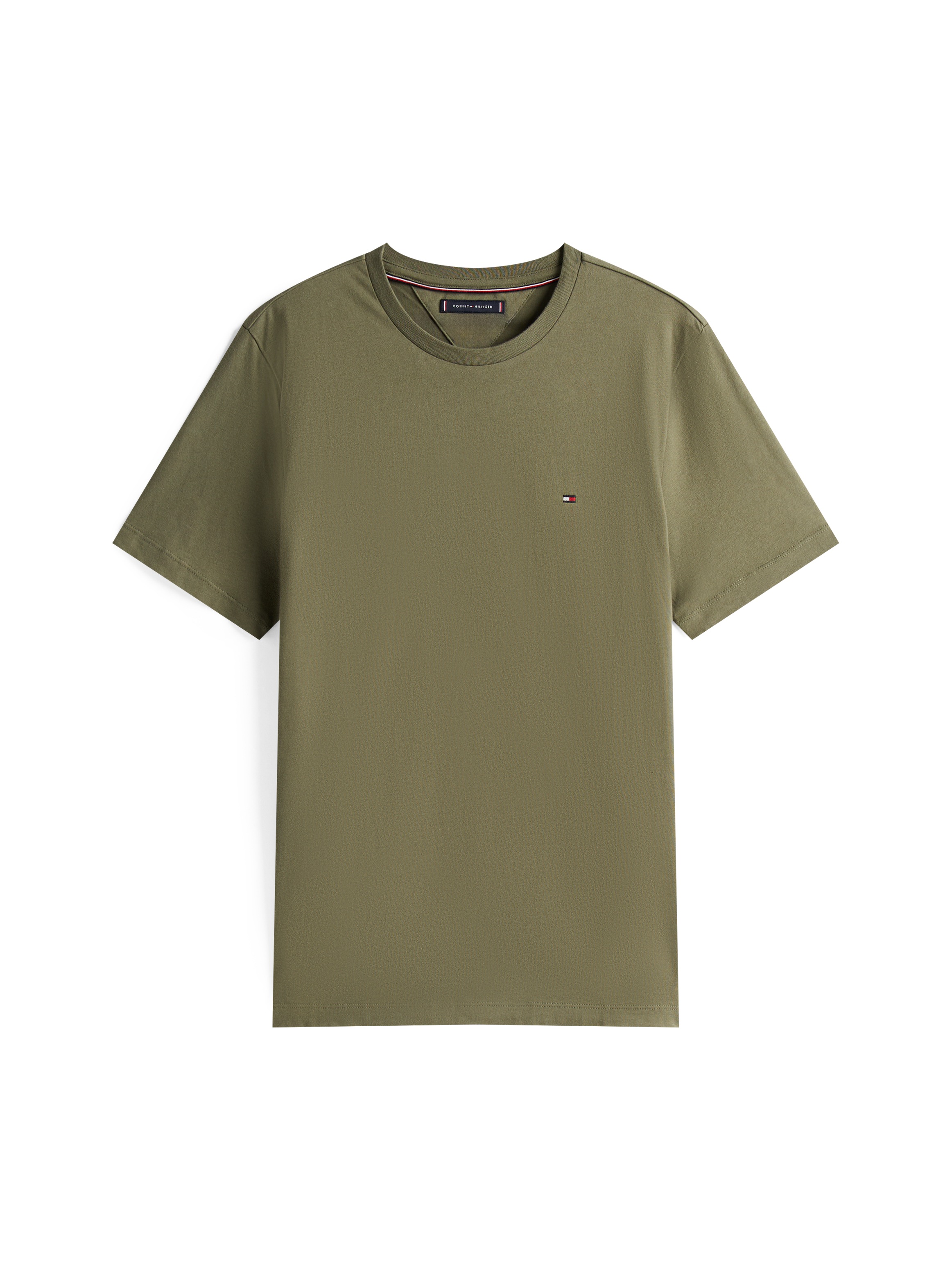 Tommy Hilfiger T-Shirt »ESSENTIAL REG FIT SOLID TEE mit Stickerei und Rundhals« unifarben, casual, regular fit, Baumwolle, Rundhals