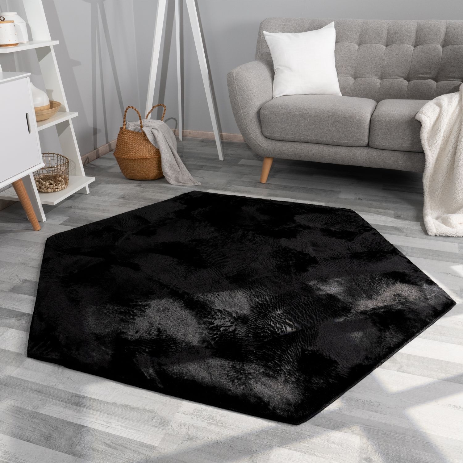 TT Home Teppich »Suave 600«, sechseckig, 14 mm Höhe, Wohnzimmer Hochflor Te günstig online kaufen