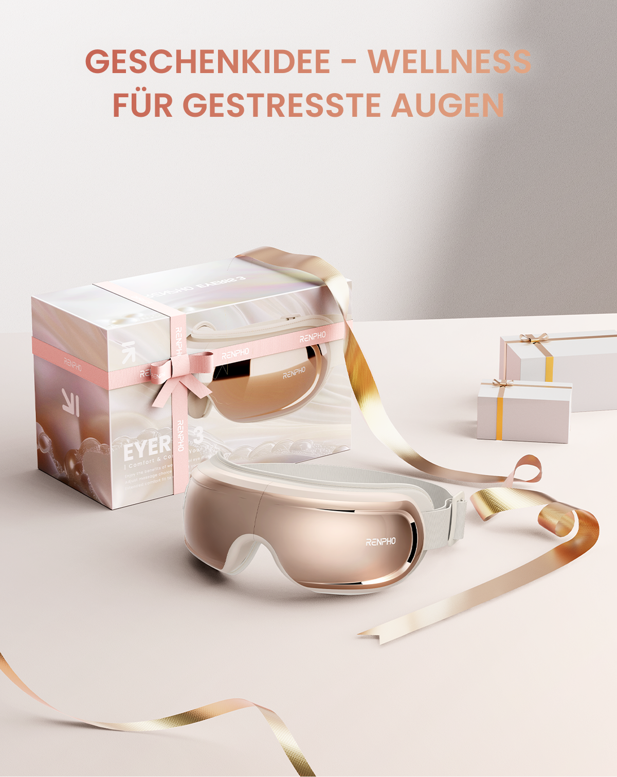 Renpho Gesichtsmassagegerät »Renpho Eyeris 3 Eye massager G010V«, Sprachgesteuertes Pflegeerlebnis mit Wärme, Kühlung und Akupressur