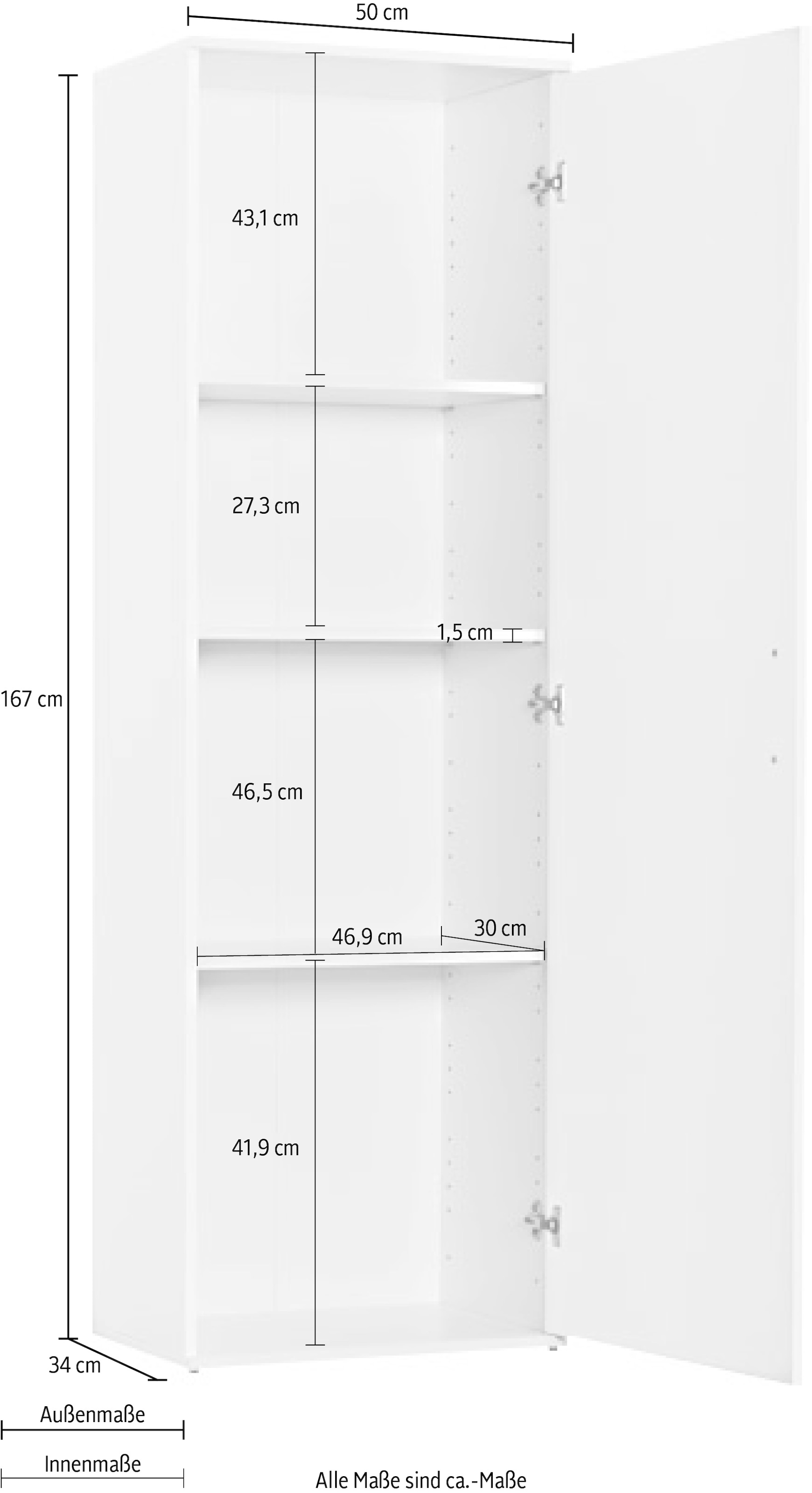50cm, auf Einlegeböden Breite »Clara«, Hochschrank mit kaufen Procontour Raten