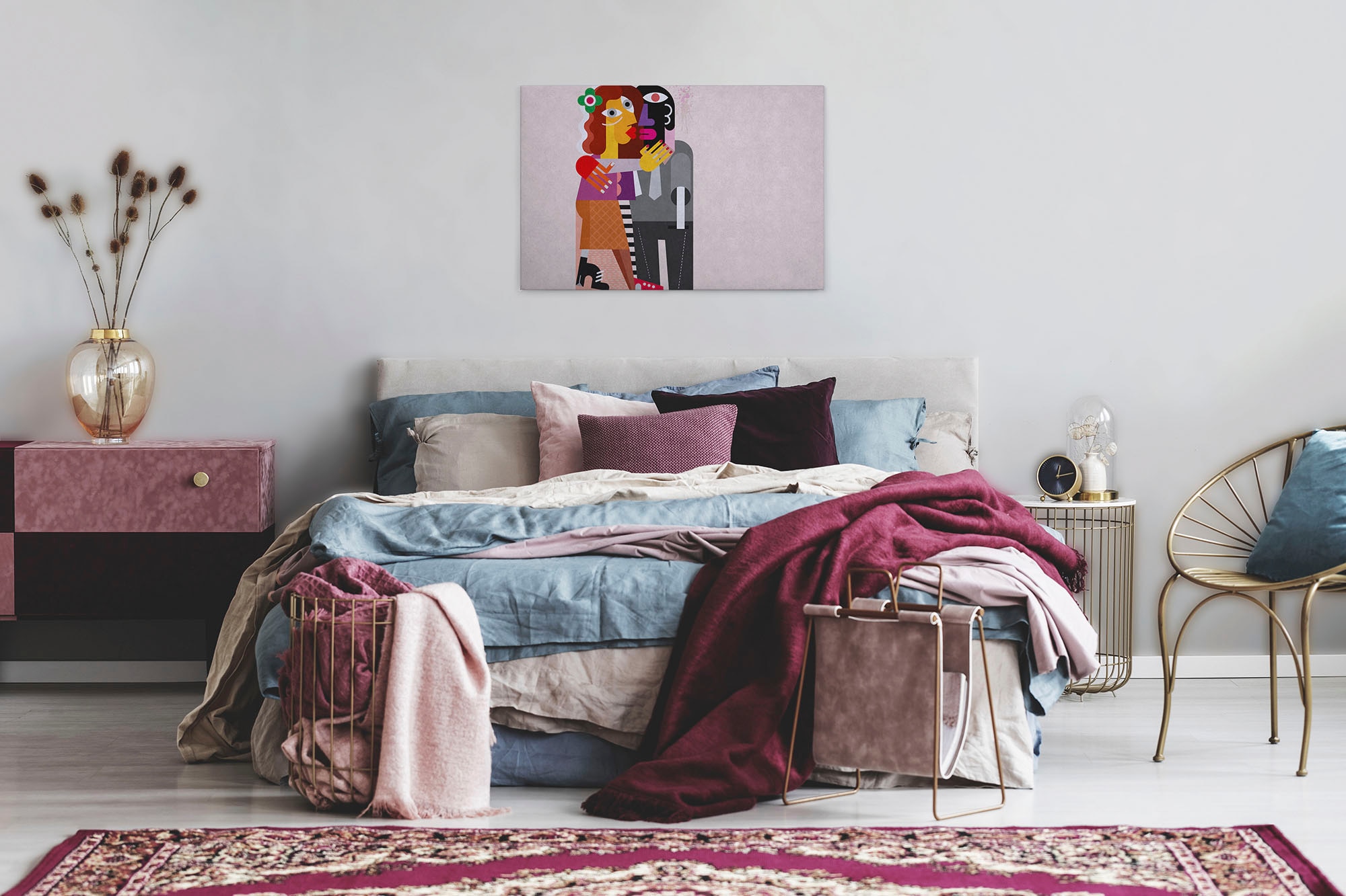 A.S. Création Leinwandbild »couples« Abstrakt | Kunst 1 Stk. tlg. Keilrahmen Bild Bunt Abstrakt Menschen Leinwand-Bild Wohnzimmer modern