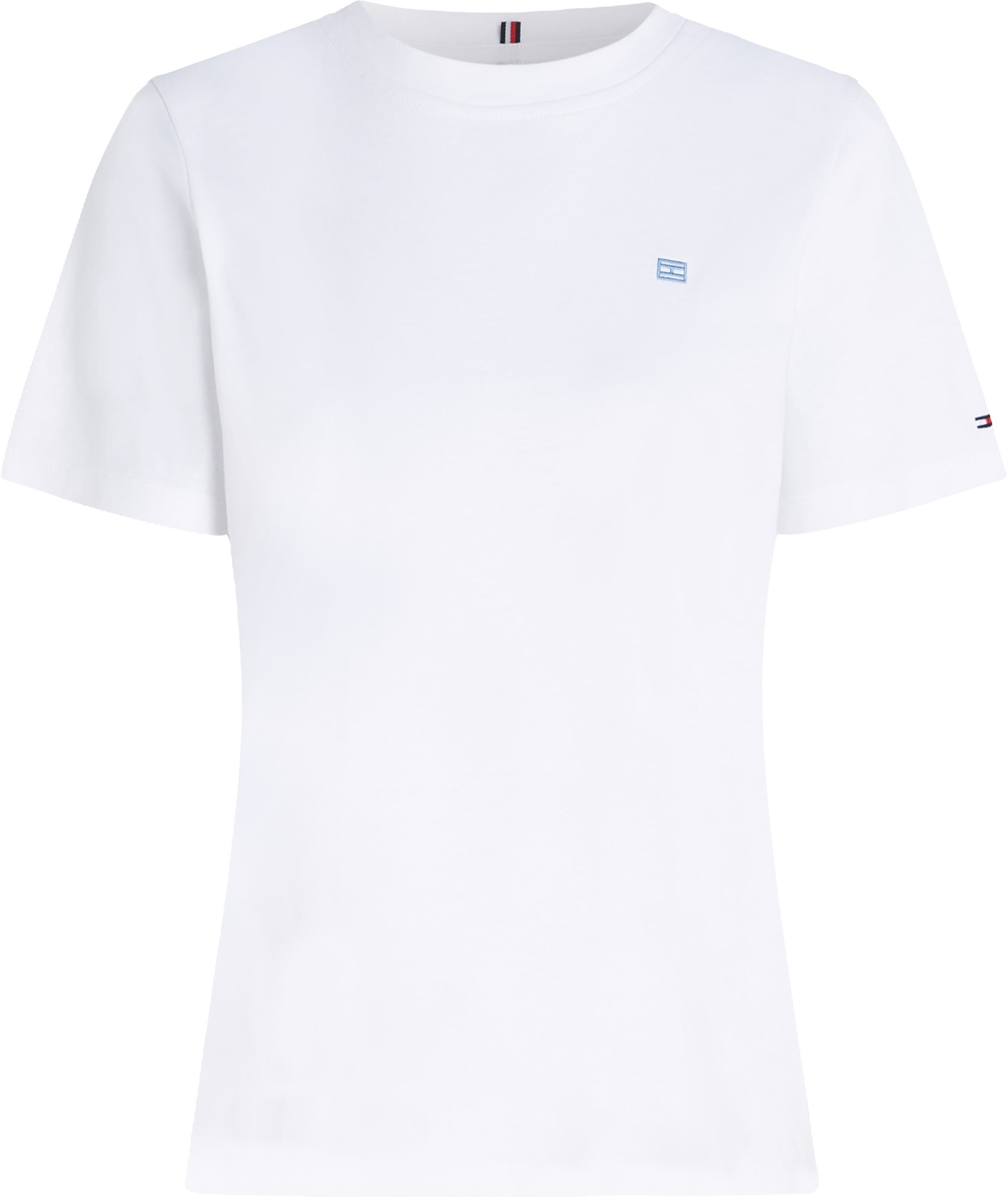 Tommy Hilfiger T-Shirt »REG CONTRAST FLAG SS TEE«, mit Logostickerei